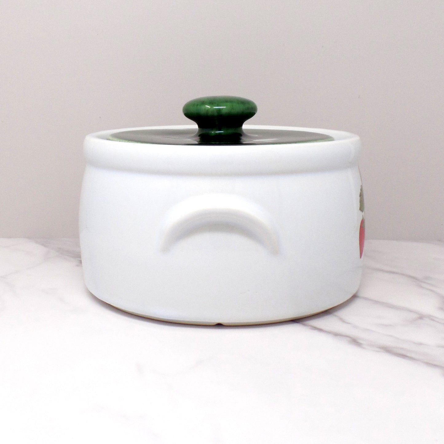 Vintage McCoy Strawberry Country Ceramic Bean Pot (#1421) (1980s)