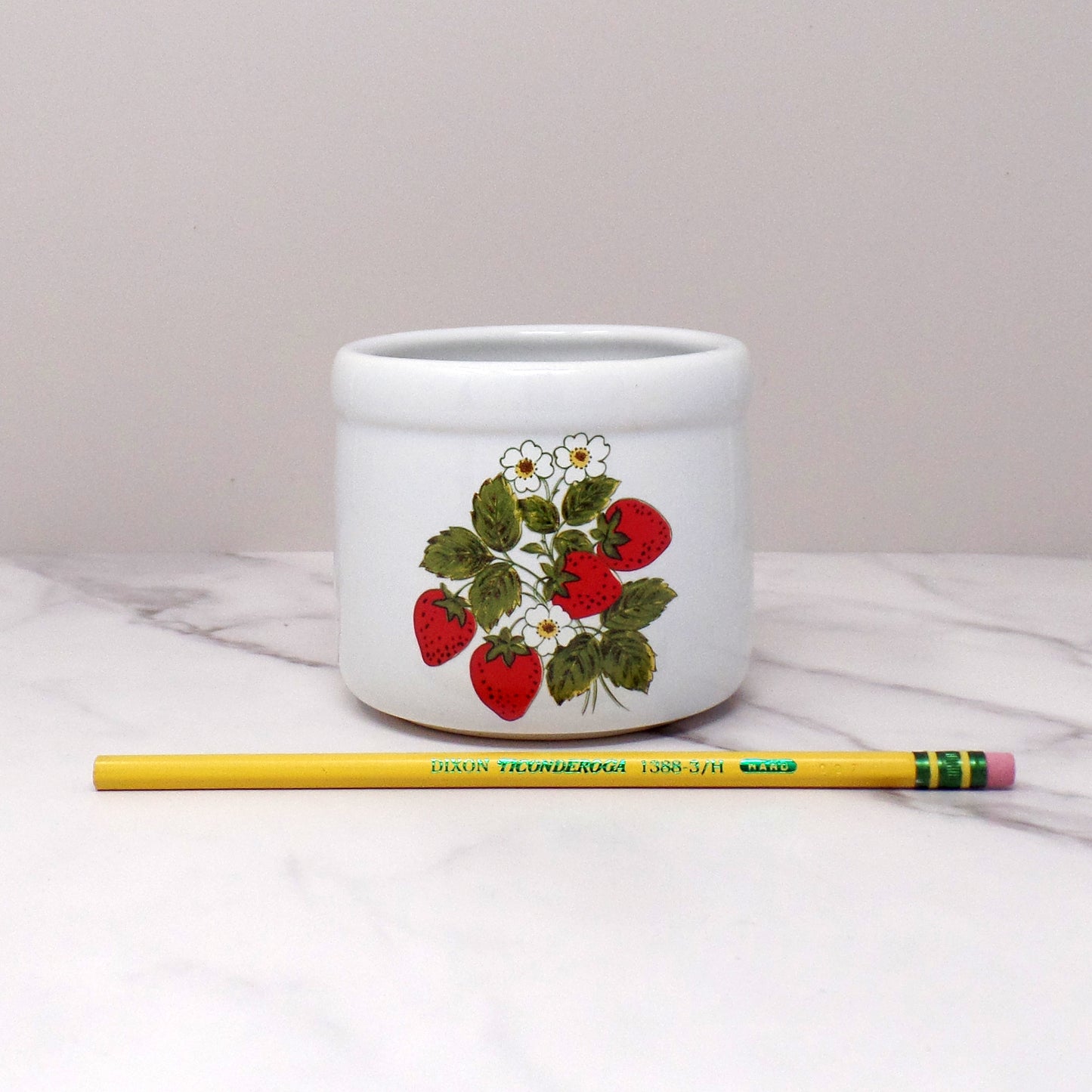 Vintage McCoy Strawberry Country Ceramic Small Crock (657) (1980s)