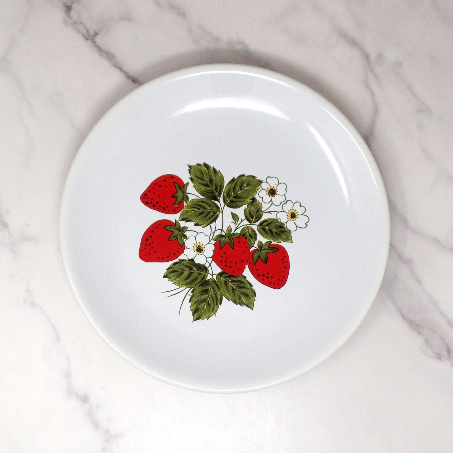 Vintage McCoy Strawberry Country Ceramic Large Dinner Plate, 10 1/2" (1980s)