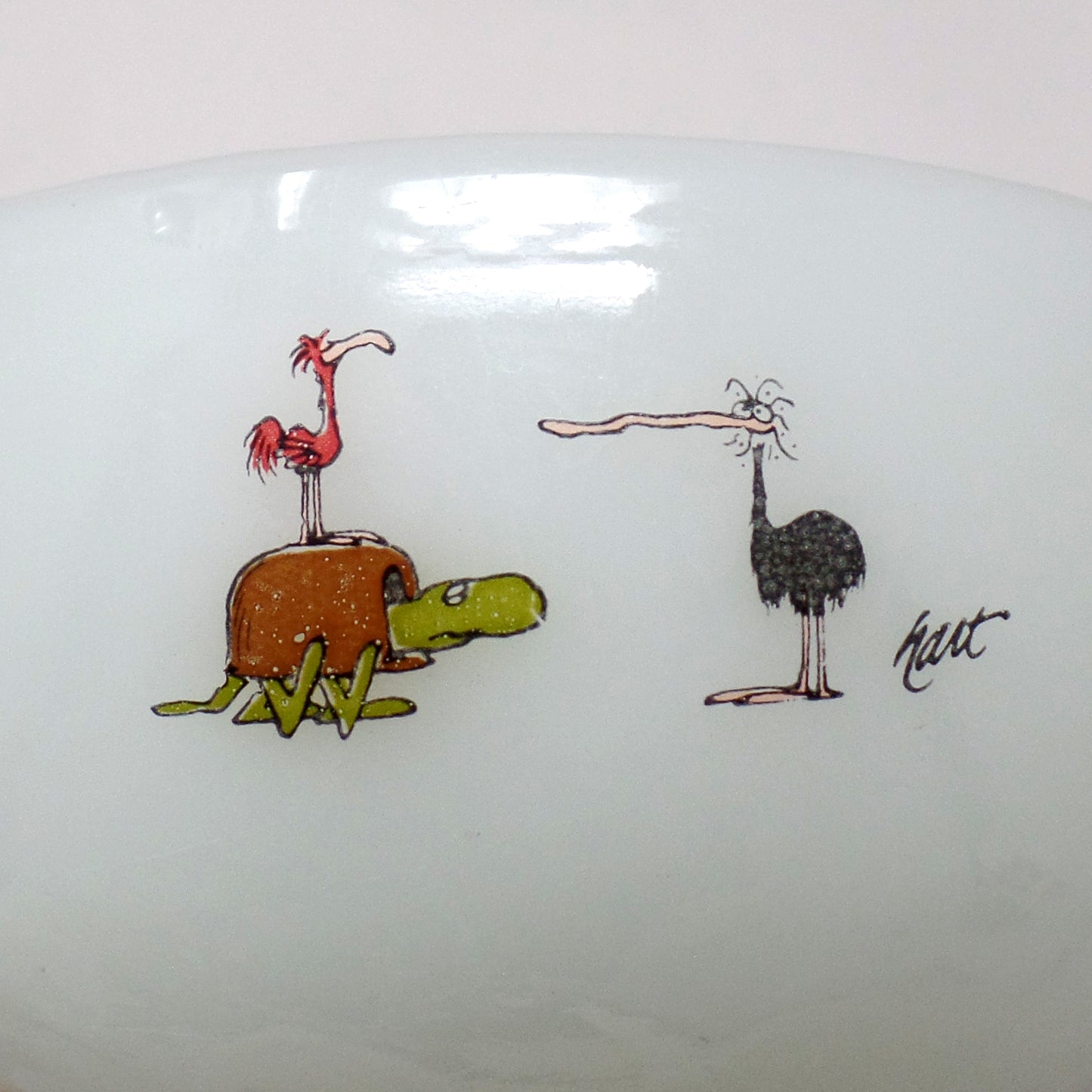 Vintage Anchor Hocking Fire-King Hart BC Comics Milk Glass Cereal Bowl (1970s)