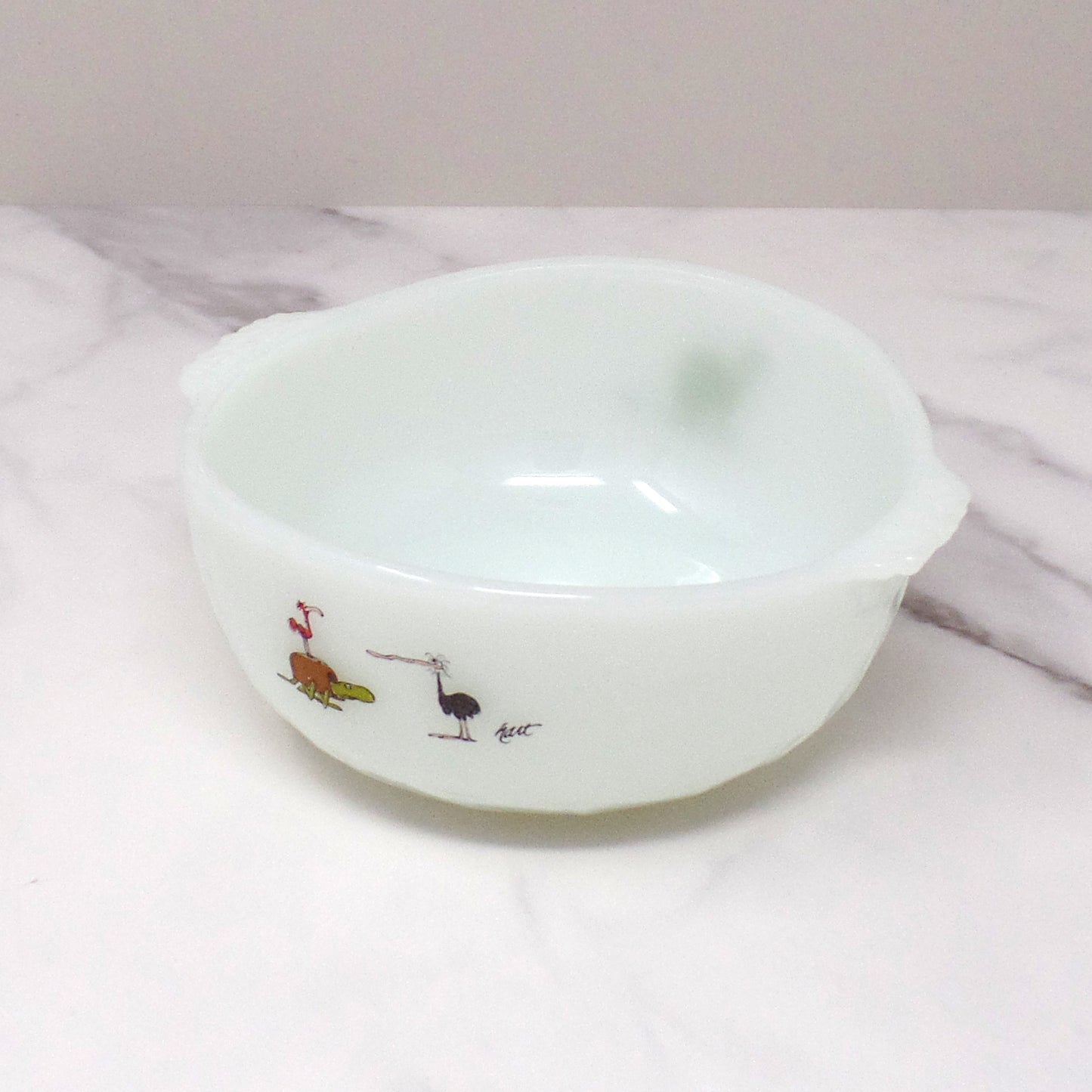 Vintage Anchor Hocking Fire-King Hart BC Comics Milk Glass Cereal Bowl (1970s)