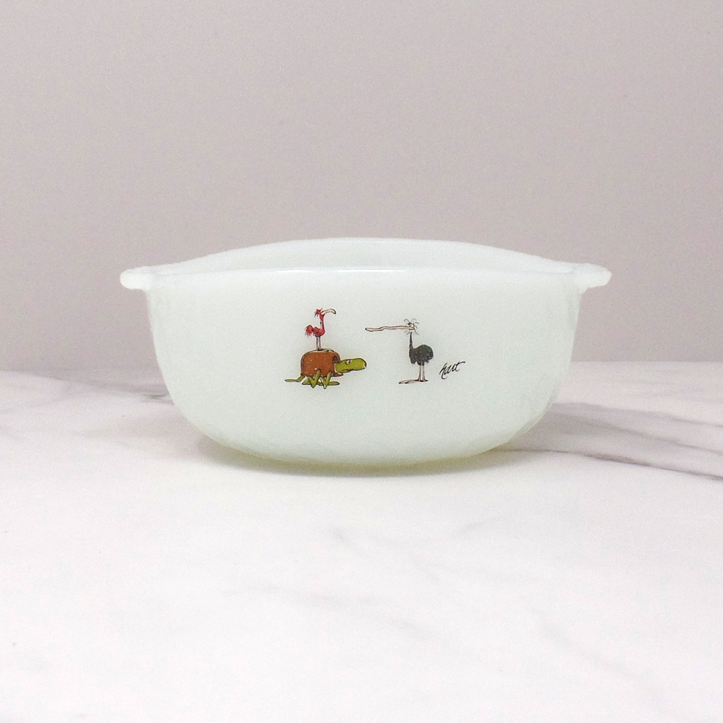 Vintage Anchor Hocking Fire-King Hart BC Comics Milk Glass Cereal Bowl (1970s)