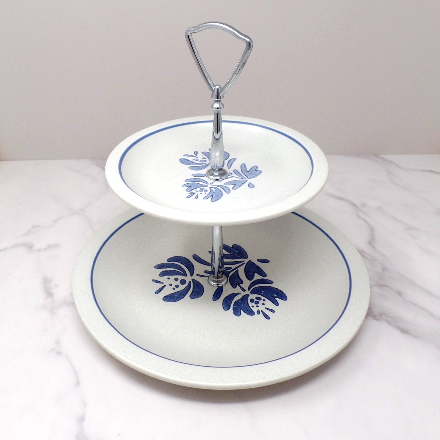 Vintage Ceramic Pfaltzgraff Yorktowne Tiered Serving Platter (1980s-90s)