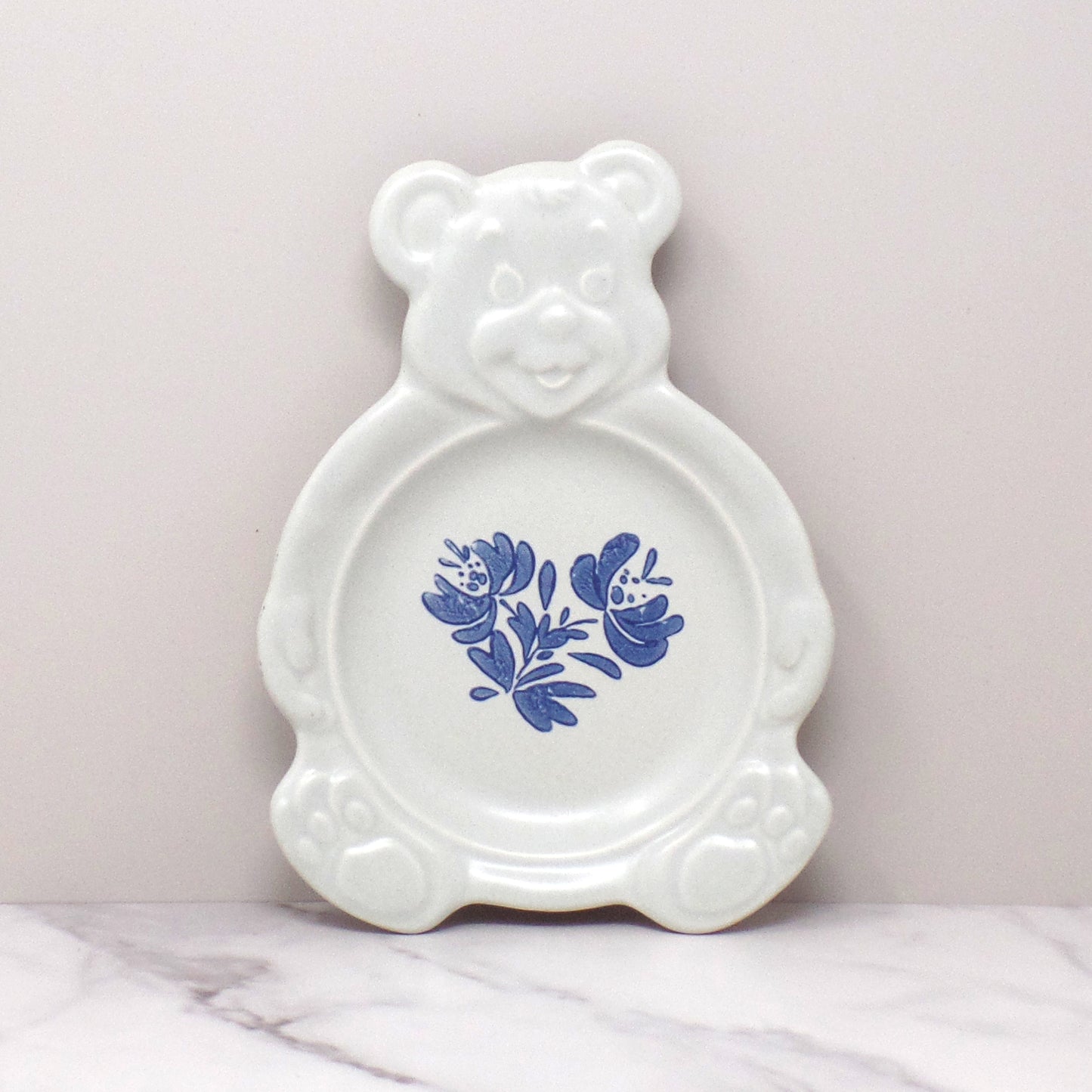 Vintage Ceramic Pfaltzgraff Yorktowne Teddy Bear Child's Plate (1980s-90s)