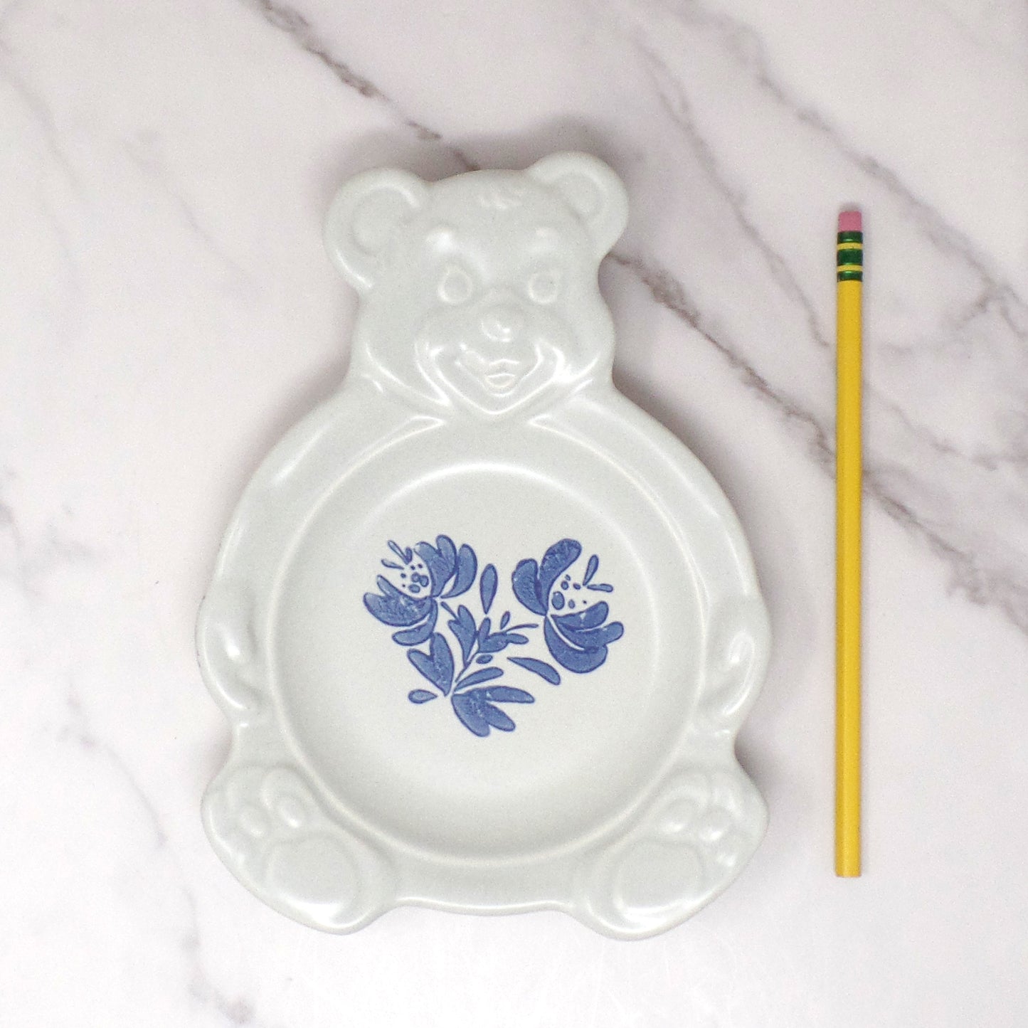 Vintage Ceramic Pfaltzgraff Yorktowne Teddy Bear Child's Plate (1980s-90s)