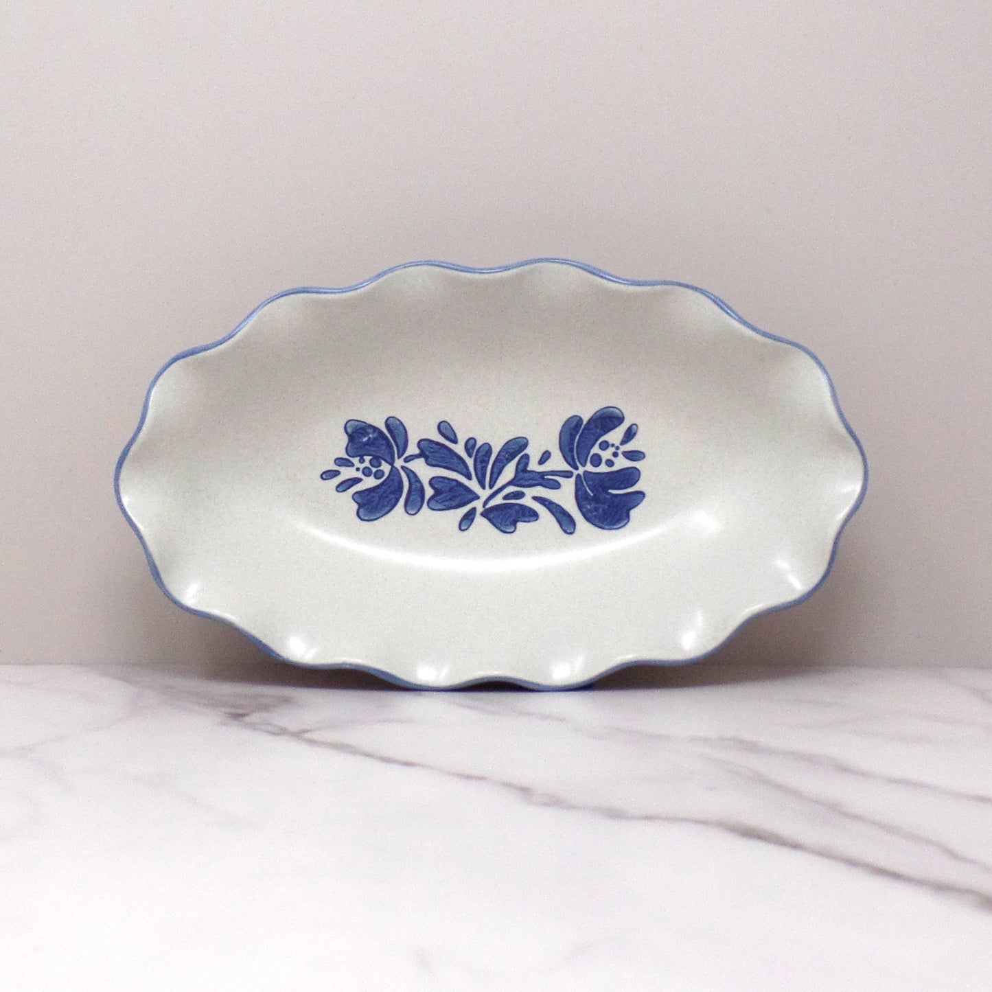 Vintage Ceramic Pfaltzgraff Yorktowne Fluted Relish Bowl (1980s-90s)