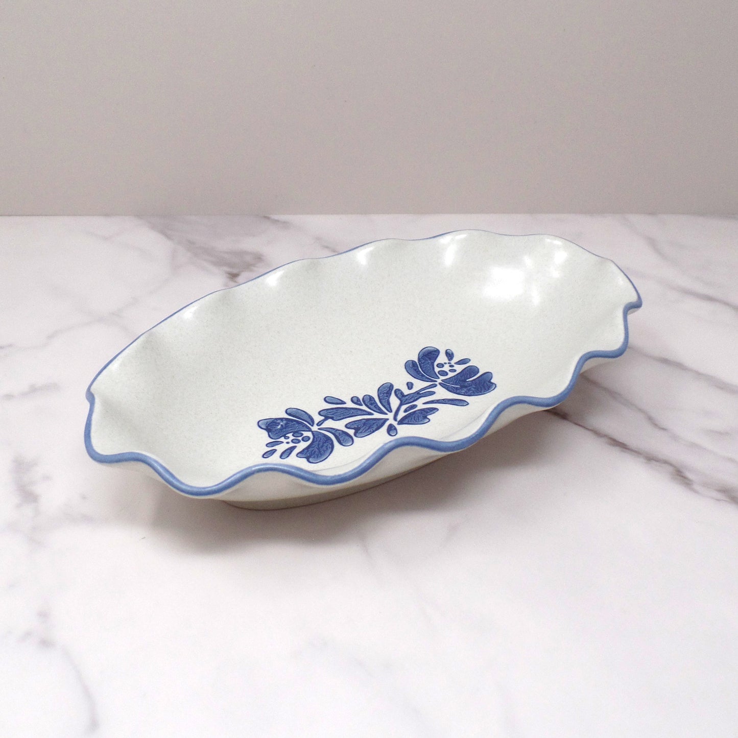 Vintage Ceramic Pfaltzgraff Yorktowne Fluted Relish Bowl (1980s-90s)