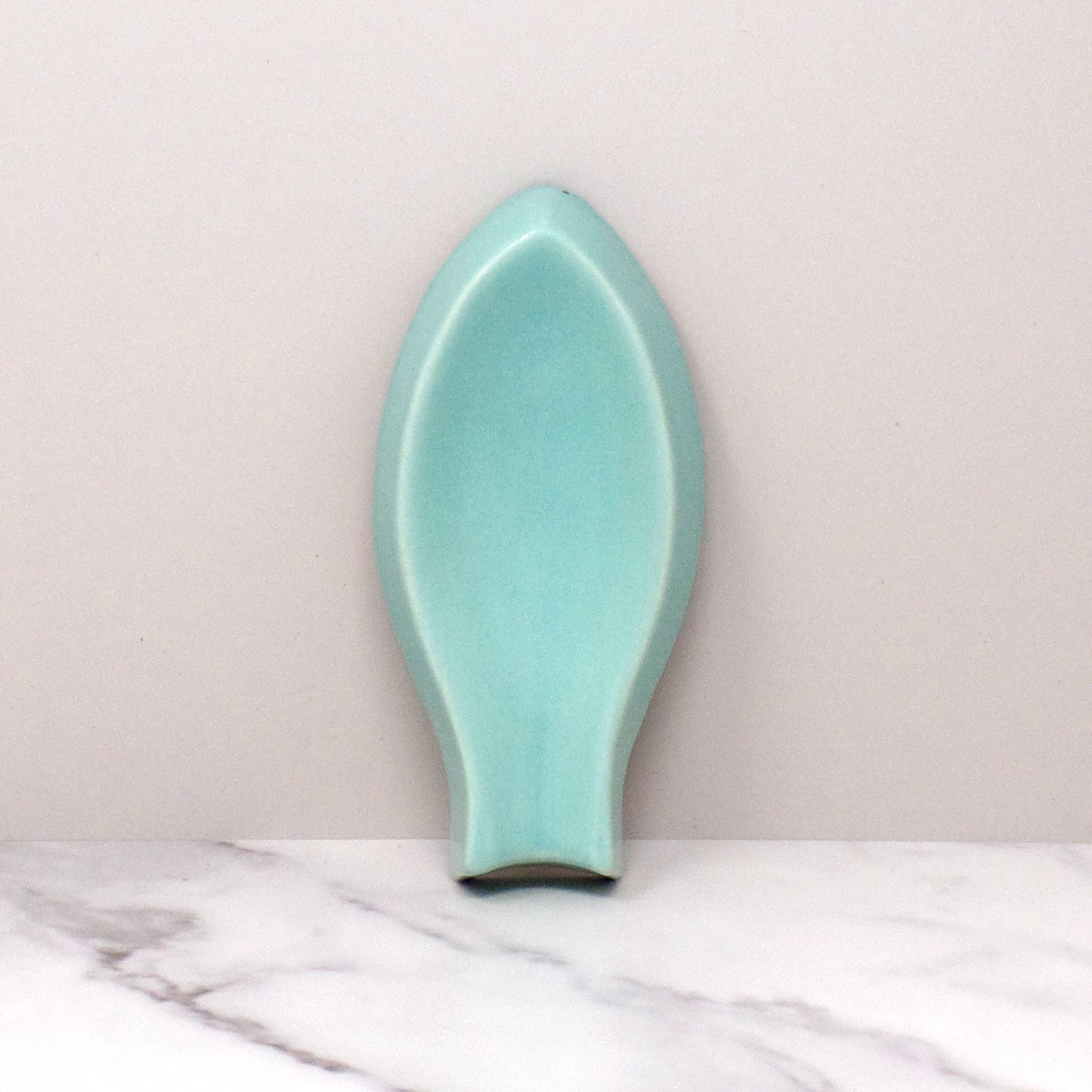 Vintage Turquoise Ceramic Fish-Shaped Spoon Rest (1950-60s)