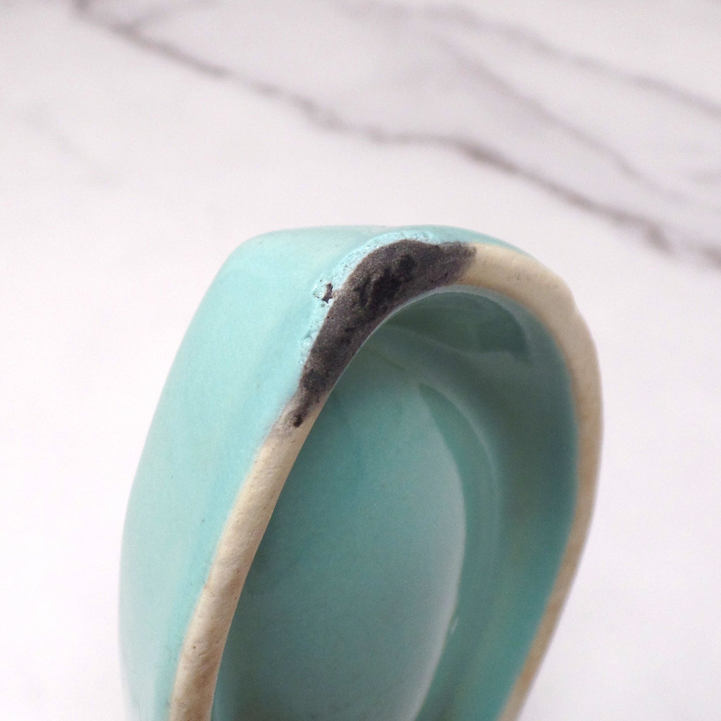 Vintage Turquoise Ceramic Fish-Shaped Spoon Rest (1950-60s)