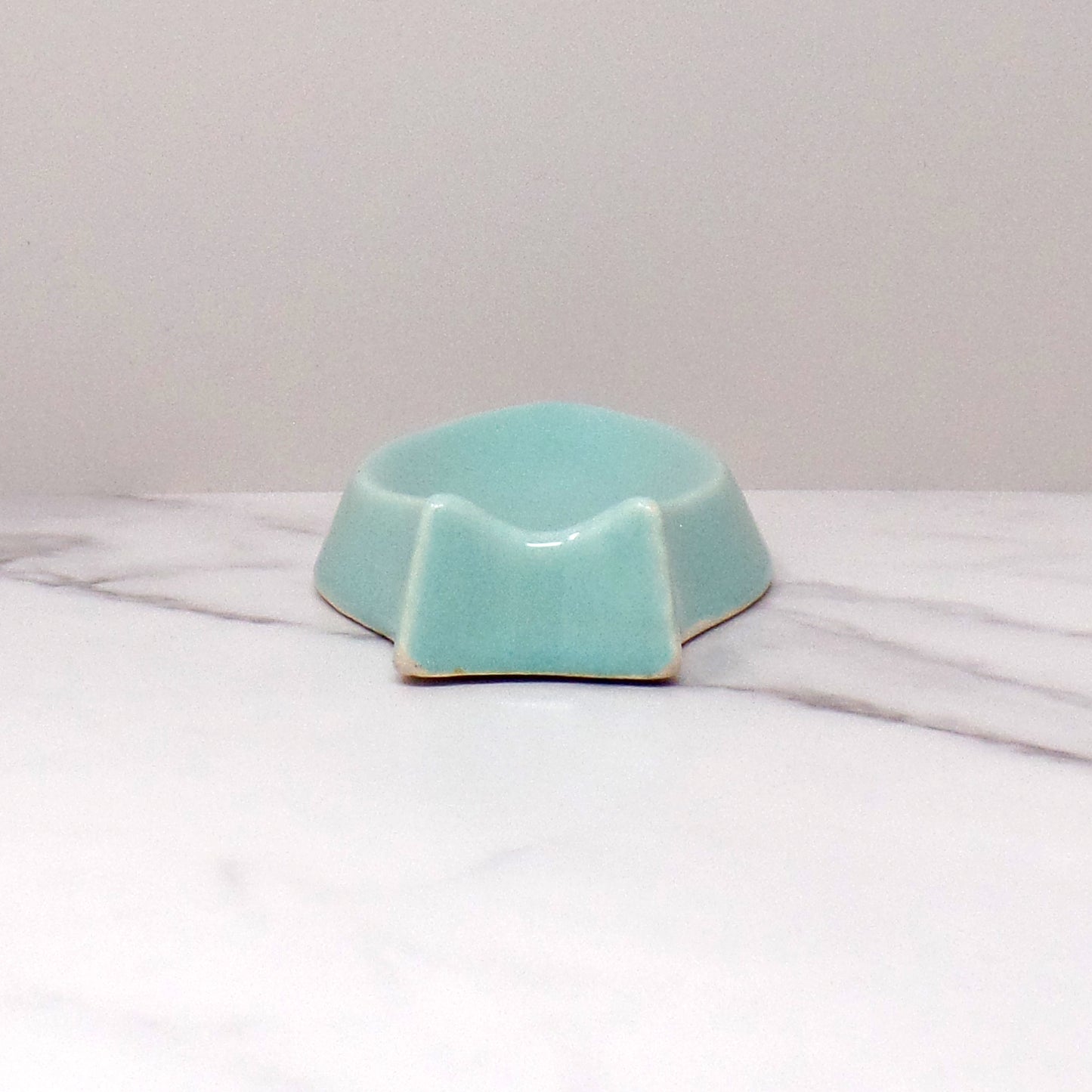 Vintage Turquoise Ceramic Fish-Shaped Spoon Rest (1950-60s)