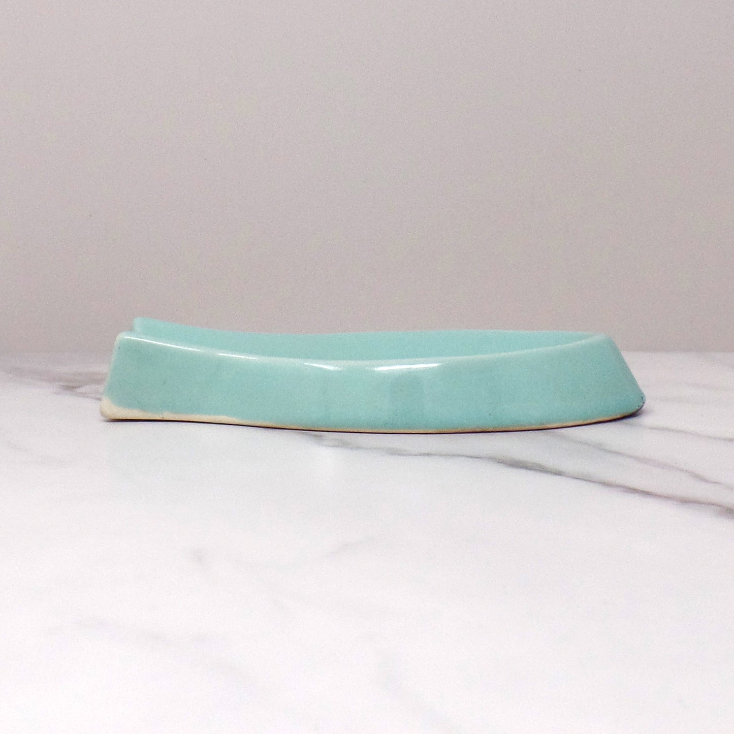 Vintage Turquoise Ceramic Fish-Shaped Spoon Rest (1950-60s)