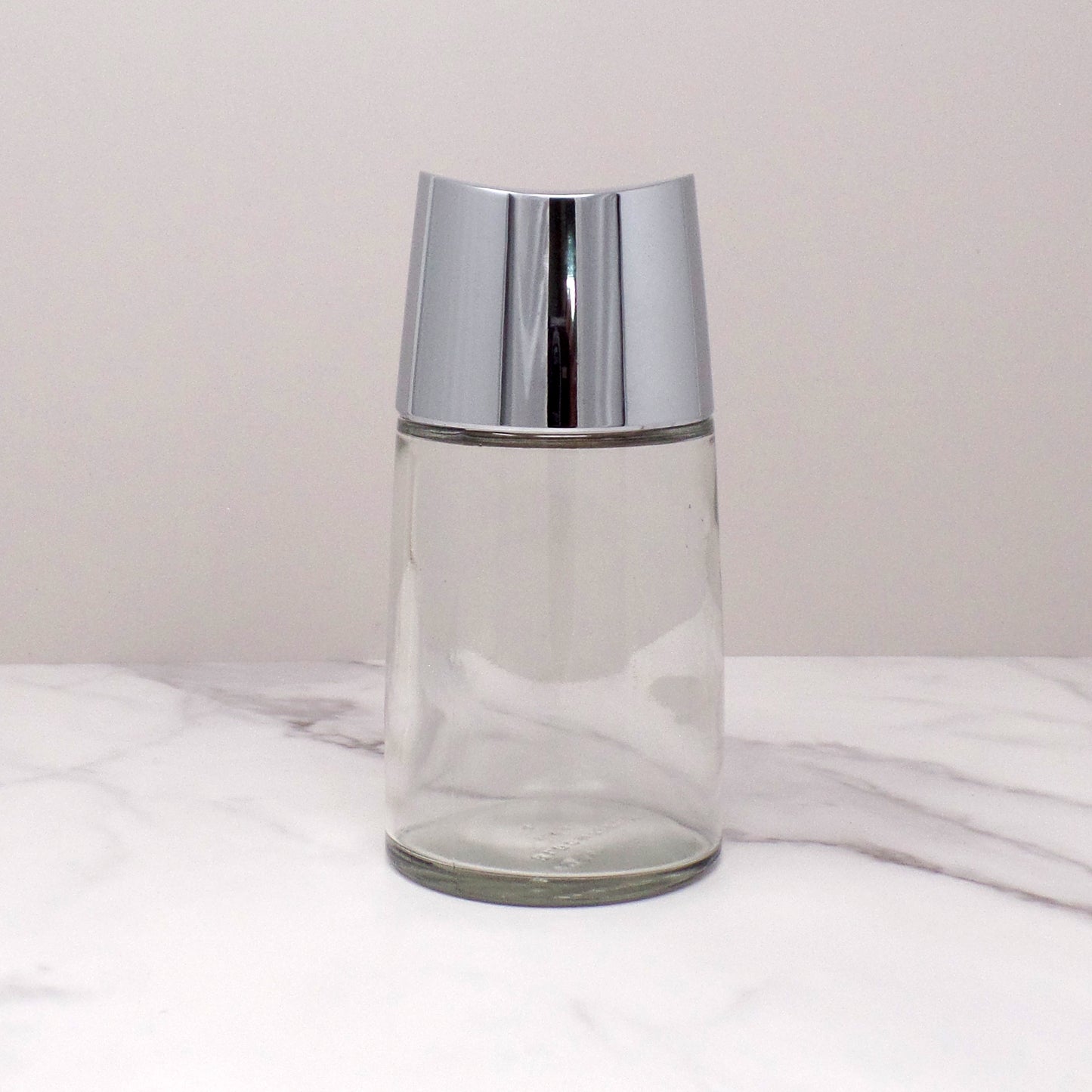 Vintage Bloomfield Restaurant Ware Sugar Pourer, Glass and Chrome (1960s-1970s)