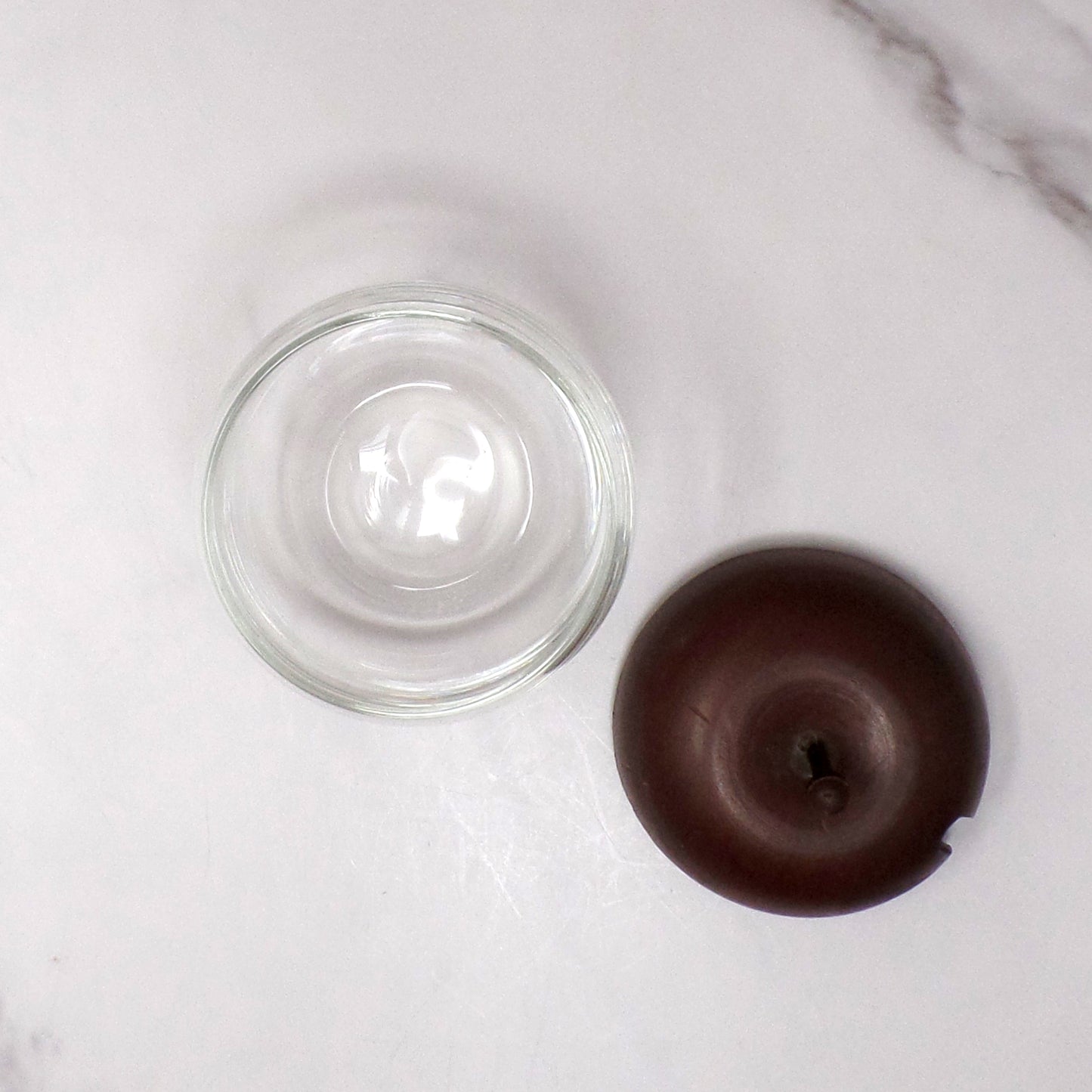 Vintage Apple-shaped Glass Jelly or Jam Jar with Wooden Top (1970s)