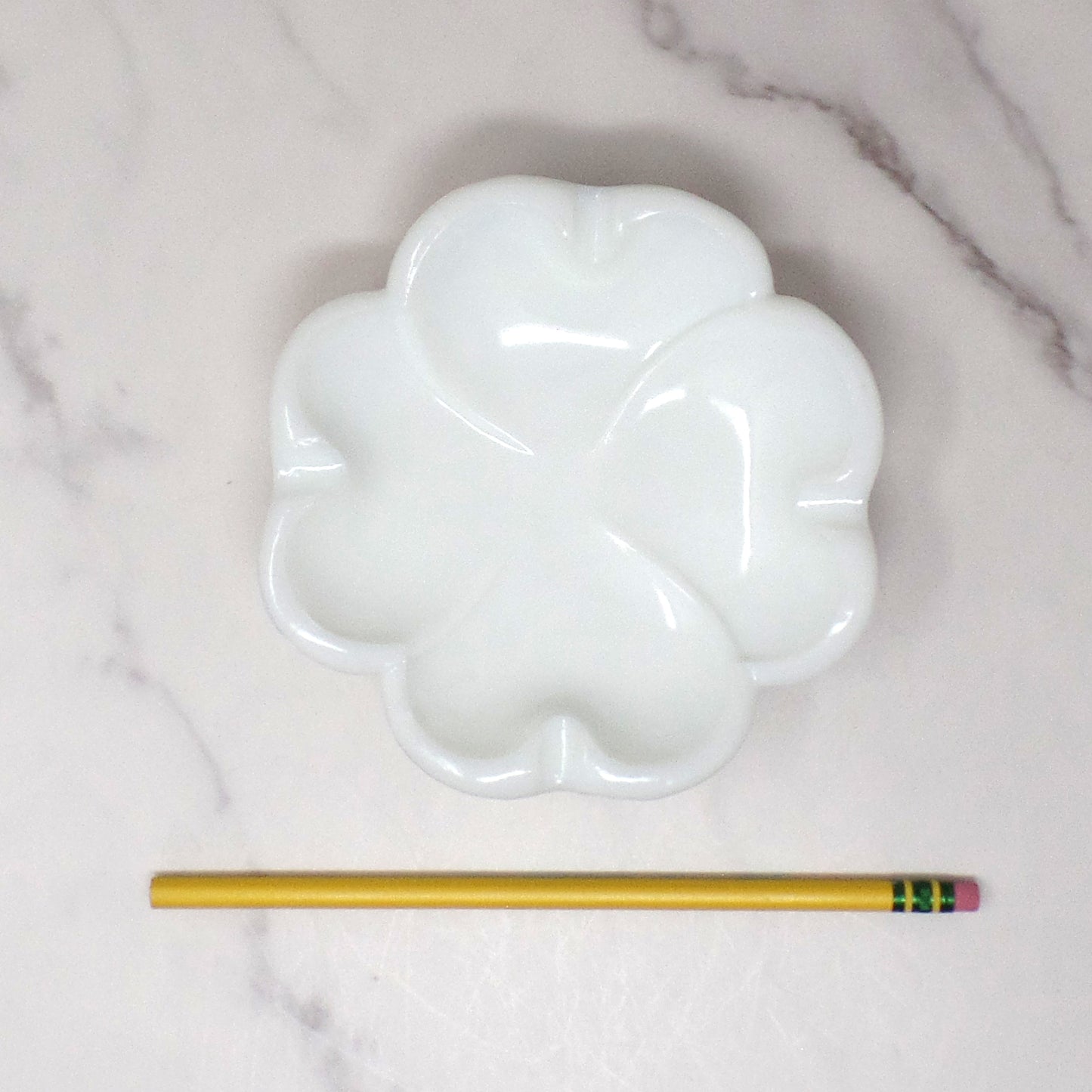 Vintage Milk Glass Dogwood Flower Ashtray / Trinket Dish