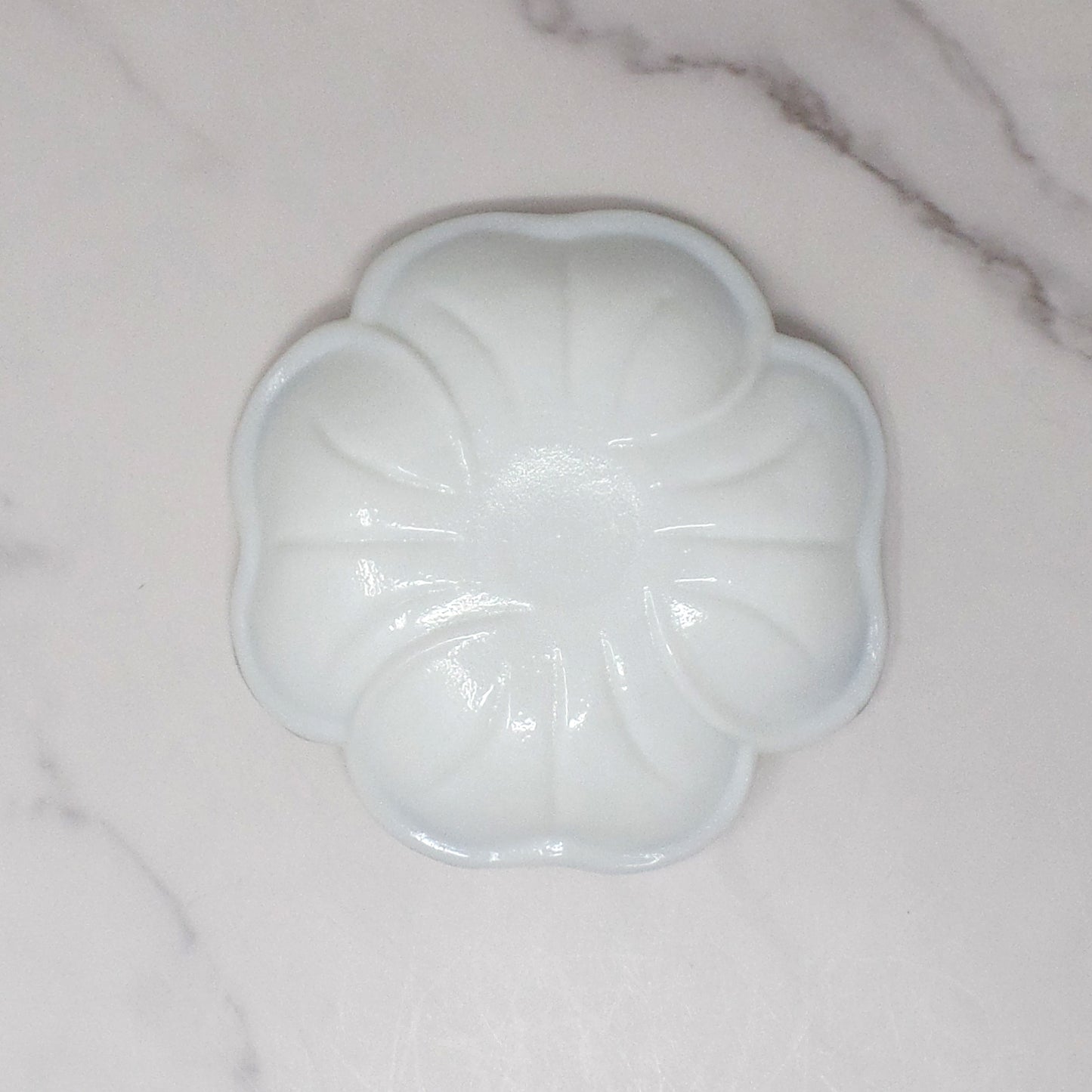 Vintage Milk Glass Dogwood Flower Ashtray / Trinket Dish