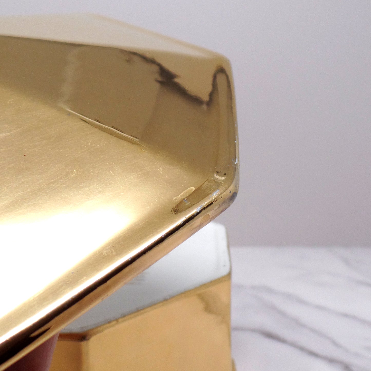 Vintage Hall Golden Glo Octagonal Lidded Casserole Dish, 22 Carat Gold Finish (1960s)