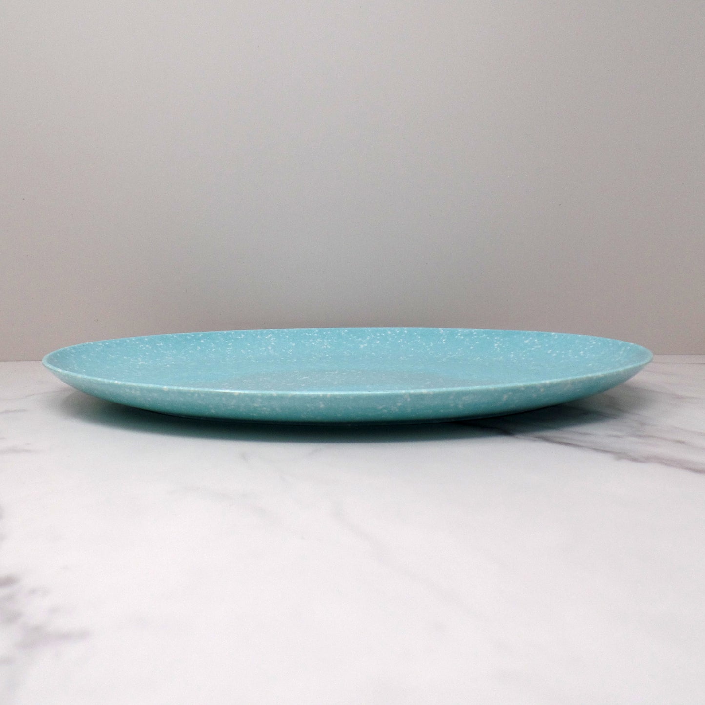 Vintage Joan Luntz Gaiety Melmac Oval Serving Platter, Speckled Turquoise (1950s)