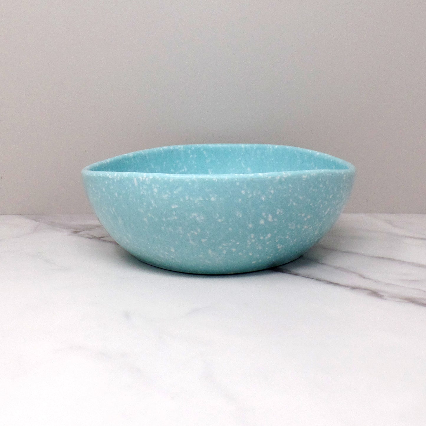 Vintage Joan Luntz Gaiety Melmac Oval Serving Bowl, Speckled Turquoise (1950s)
