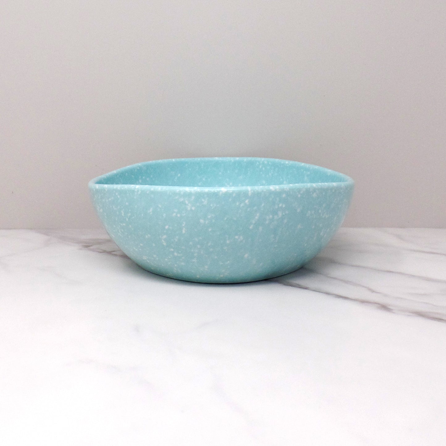 Vintage Joan Luntz Gaiety Melmac Oval Serving Bowl, Speckled Turquoise (1950s)