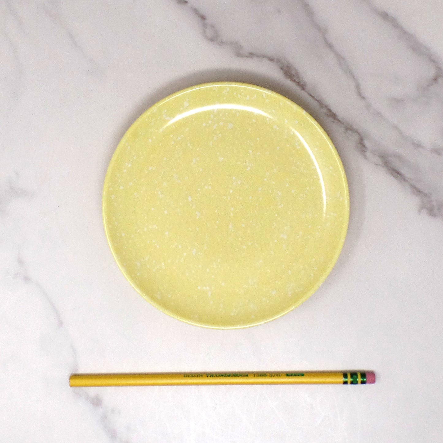 Vintage Joan Luntz Gaiety Melmac 6” Plates, Speckled Yellow - set of 2 (1950s)