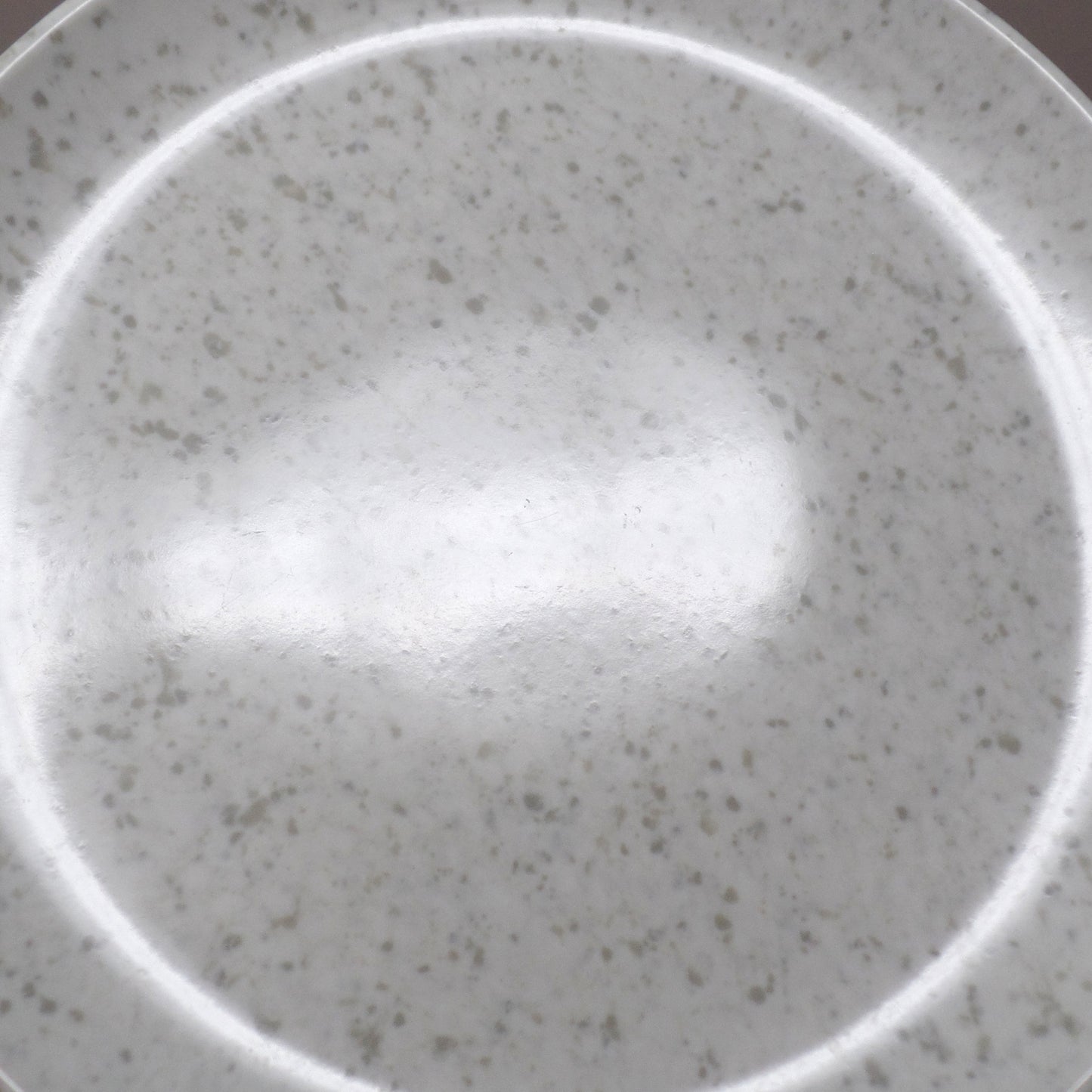 Vintage Joan Luntz Gaiety Melmac 6” Plates, Speckled White & Gray - set of 3 (1950s)