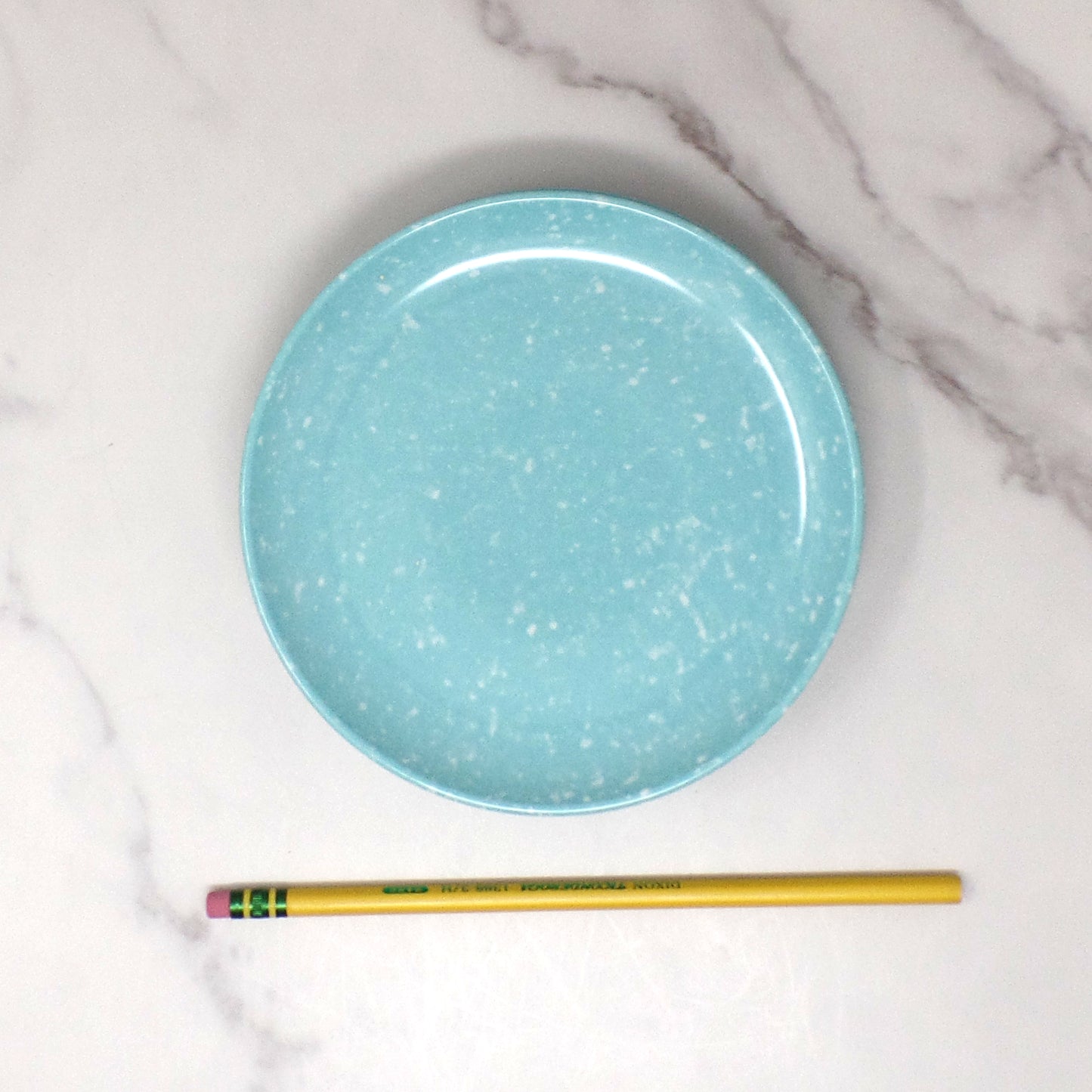 Vintage Joan Luntz Gaiety Melmac 6” Plates, Speckled Turquoise - set of 4 (1950s)