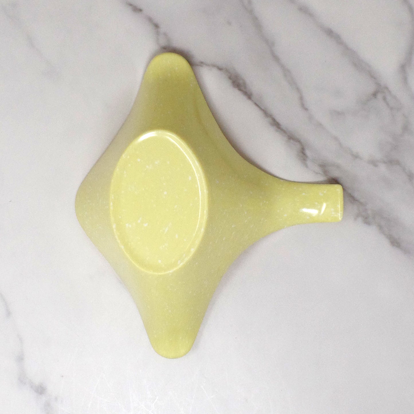 Vintage Joan Luntz Gaiety Melmac / Melamine Gravy Boat, Speckled Yellow (1950s)