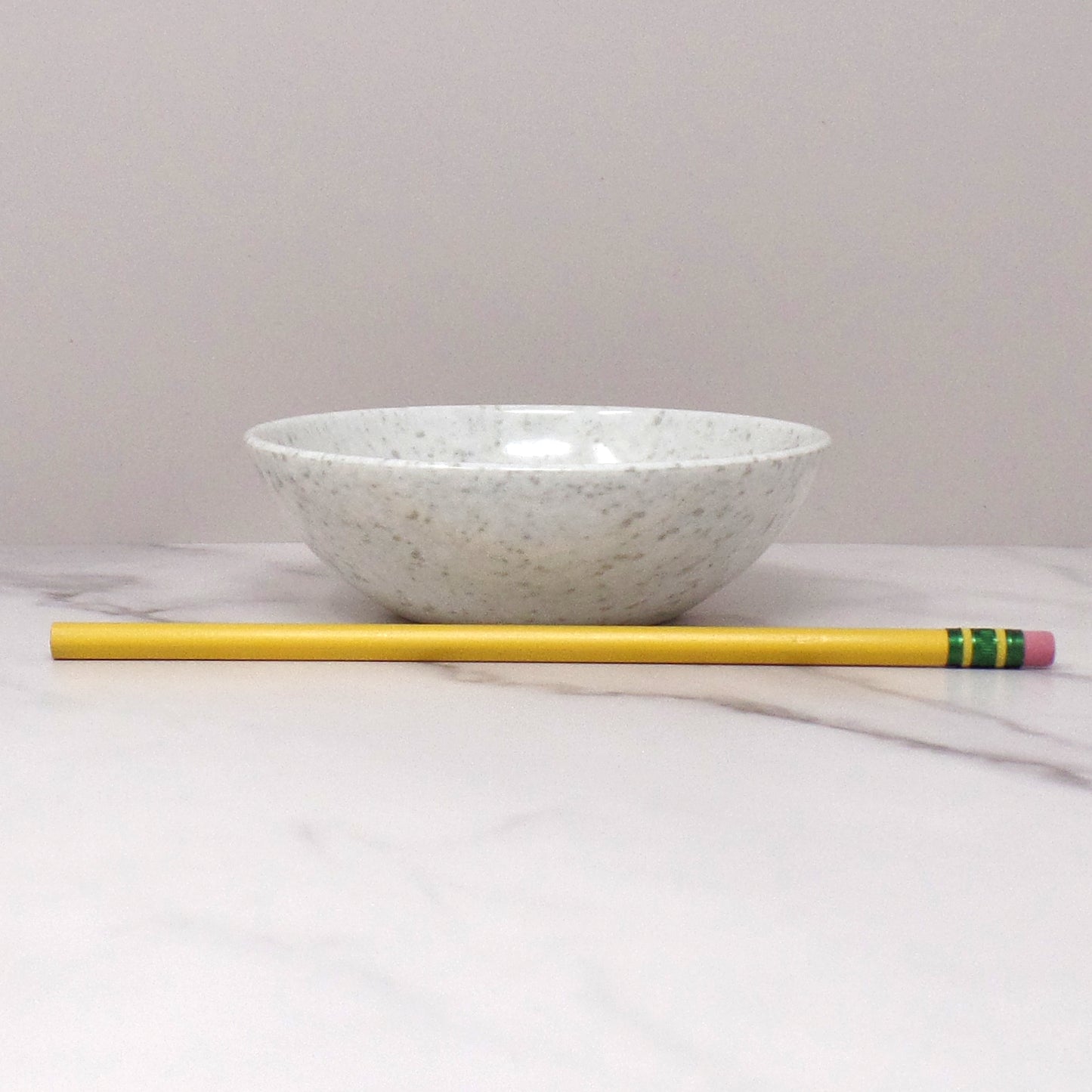 Vintage Joan Luntz Gaiety Melmac / Melamine 4-3/4” Bowl, Speckled Gray and White - set of 3 (1950s)