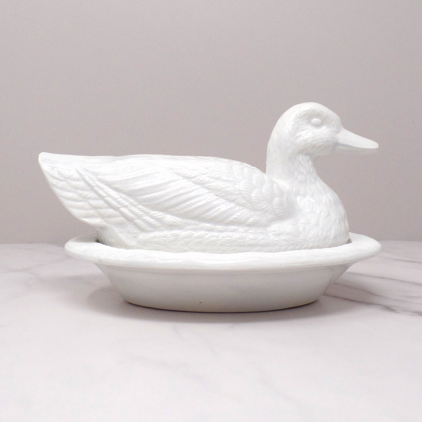 Vintage Ceramic Covered Duck Dish