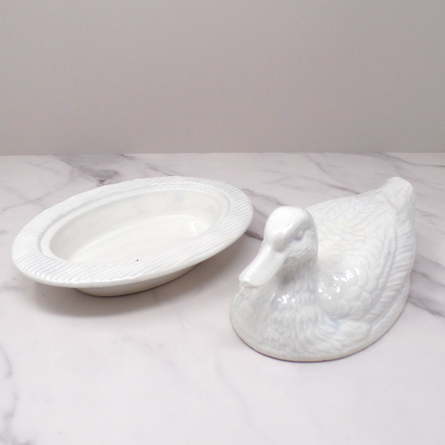 Vintage Ceramic Covered Duck Dish