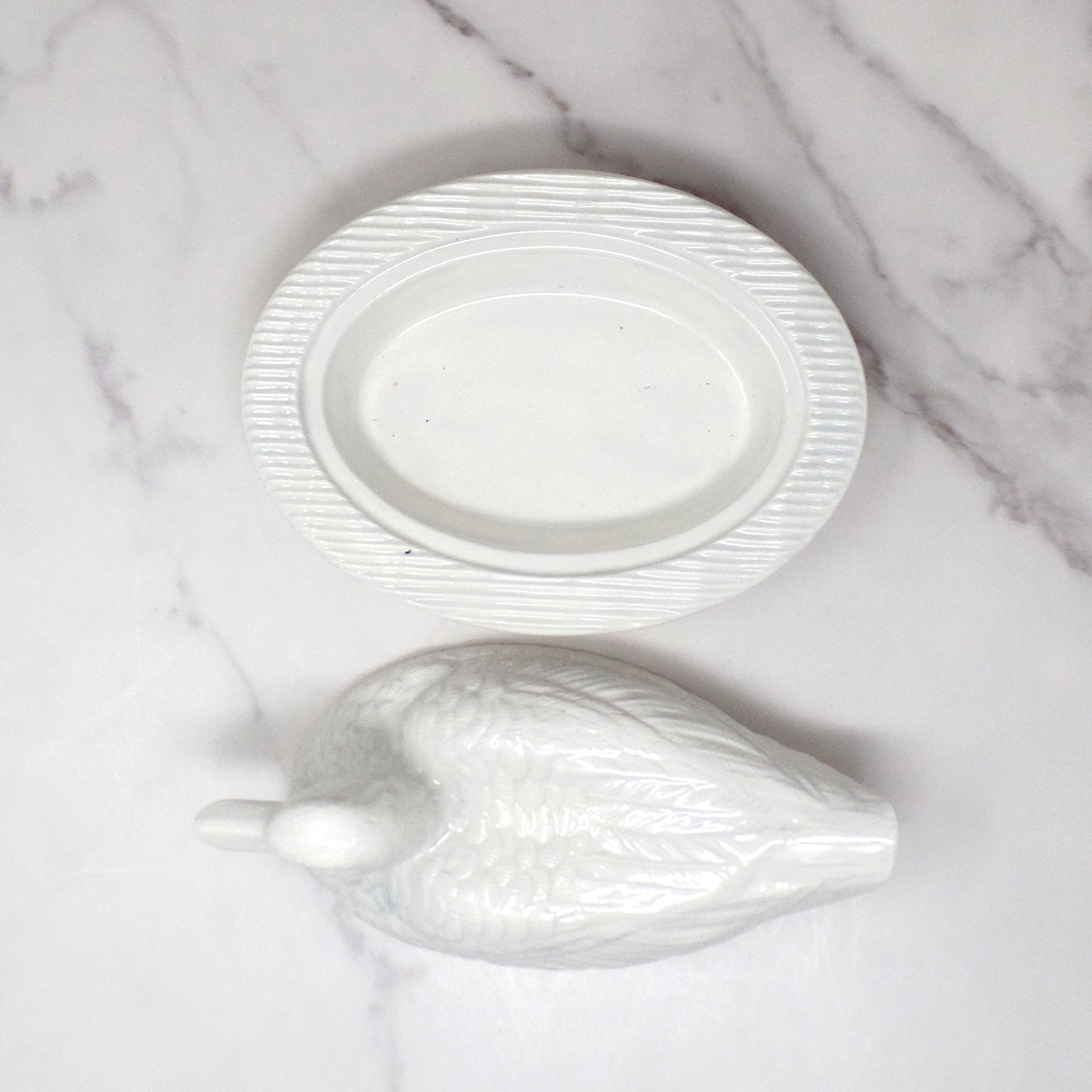Vintage Ceramic Covered Duck Dish