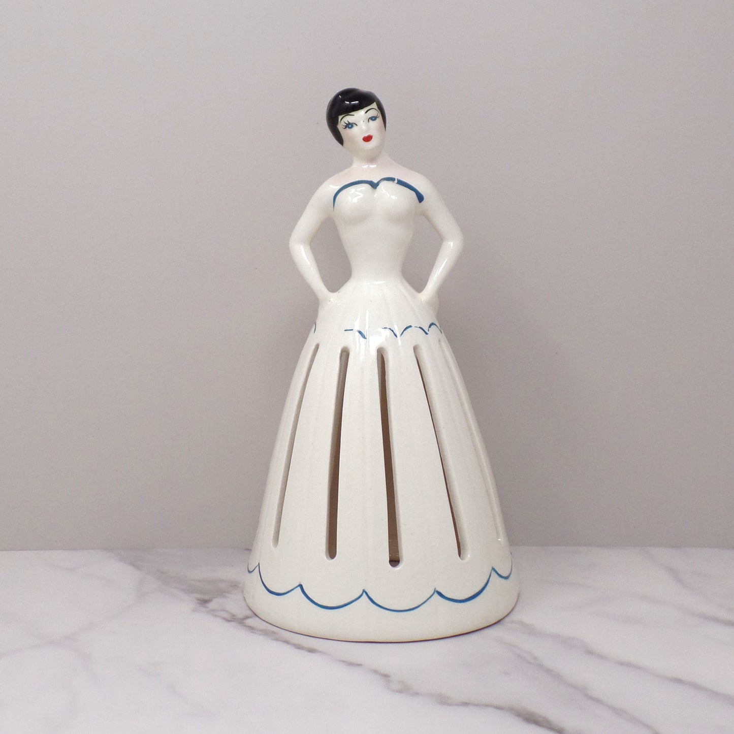 Vintage Ceramic Napkin Girl (1950s)