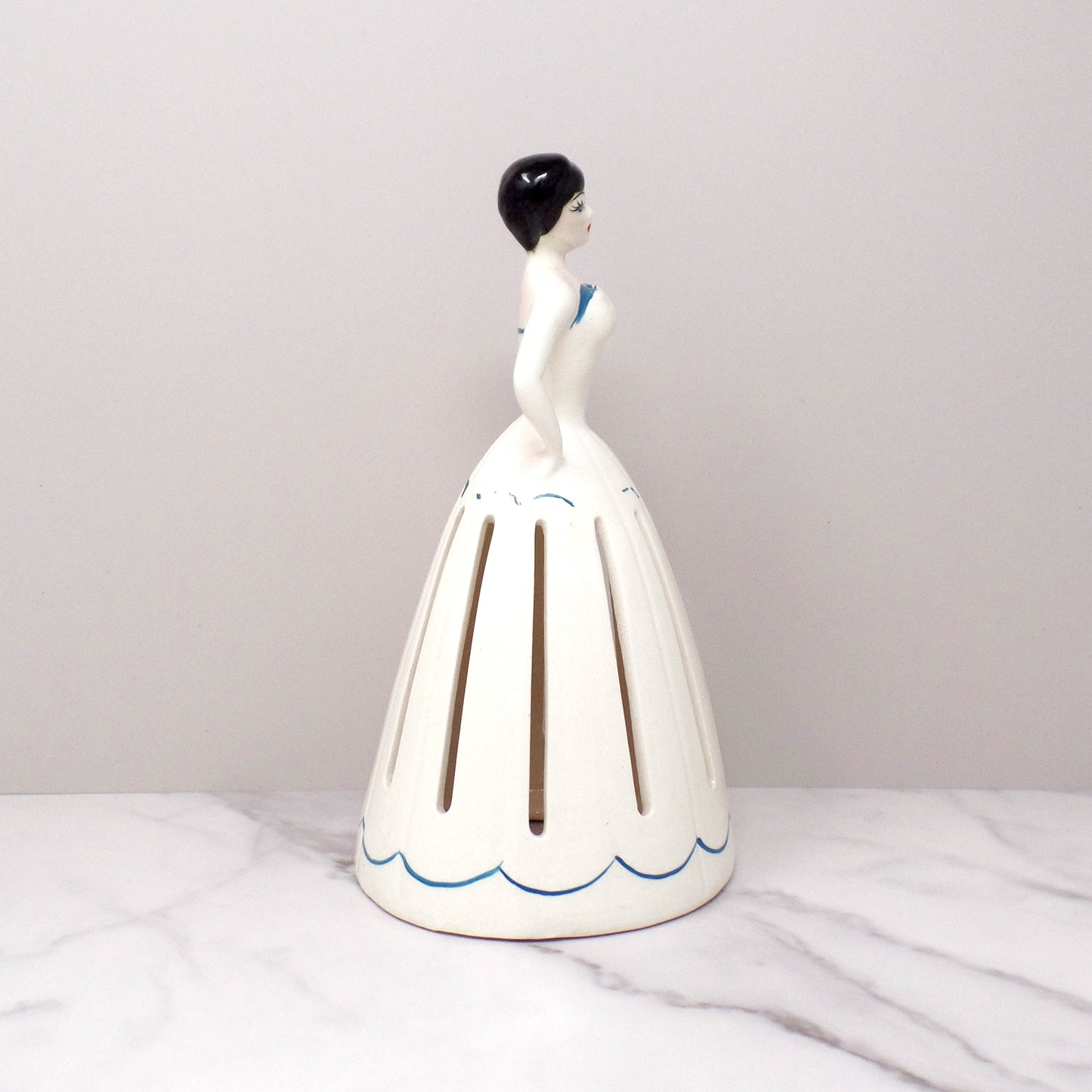 Vintage Ceramic Napkin Girl (1950s)