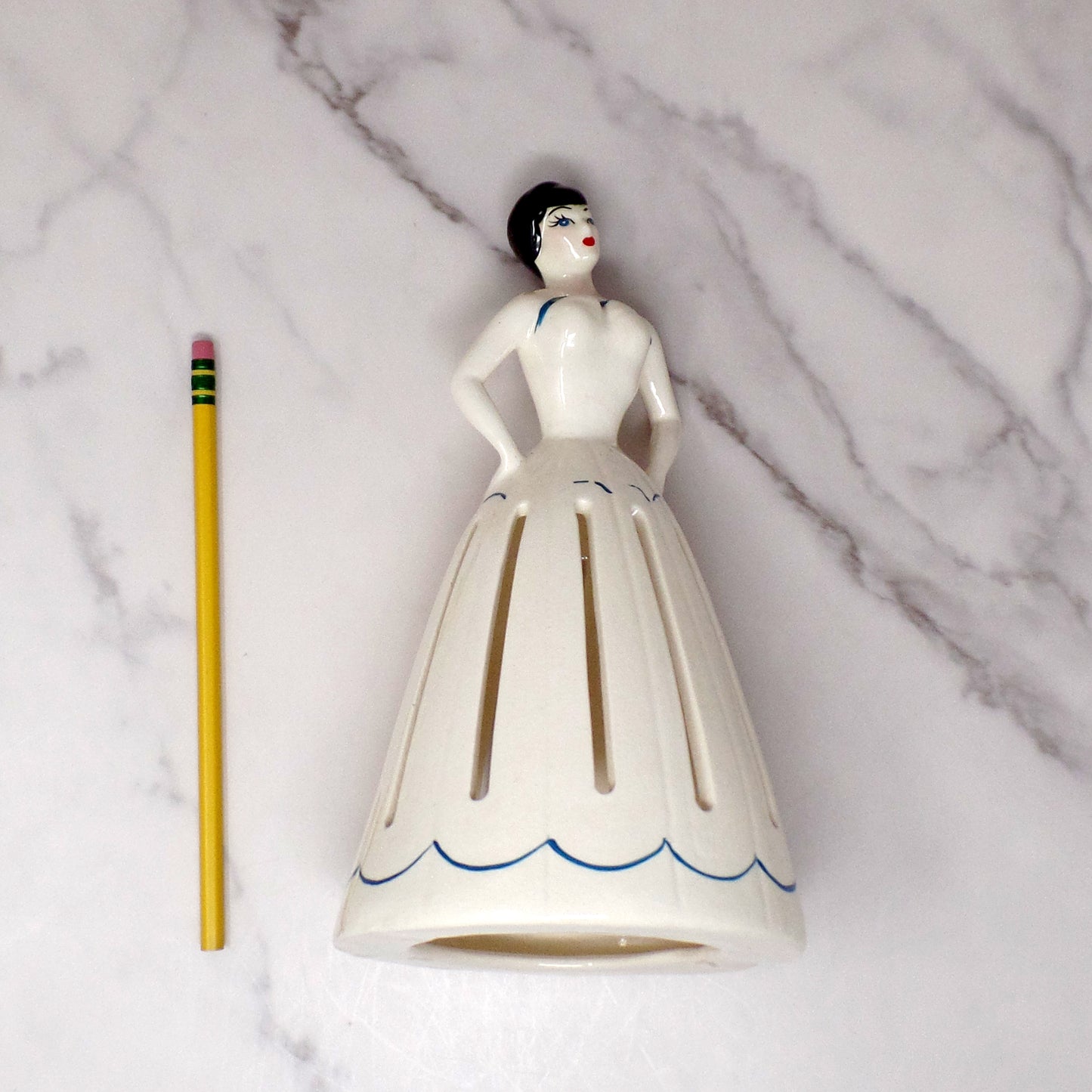 Vintage Ceramic Napkin Girl (1950s)