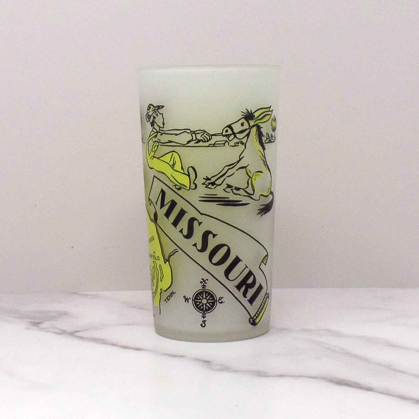 Vintage Hazel Atlas Frosted Missouri Glass, 10 oz (1950s-1960s)