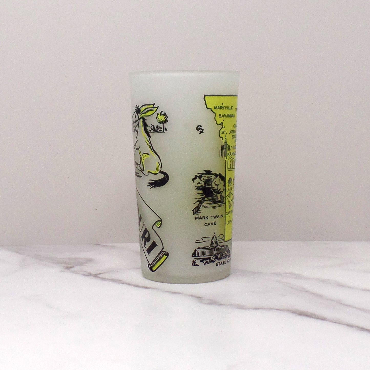 Vintage Hazel Atlas Frosted Missouri Glass, 10 oz (1950s-1960s)