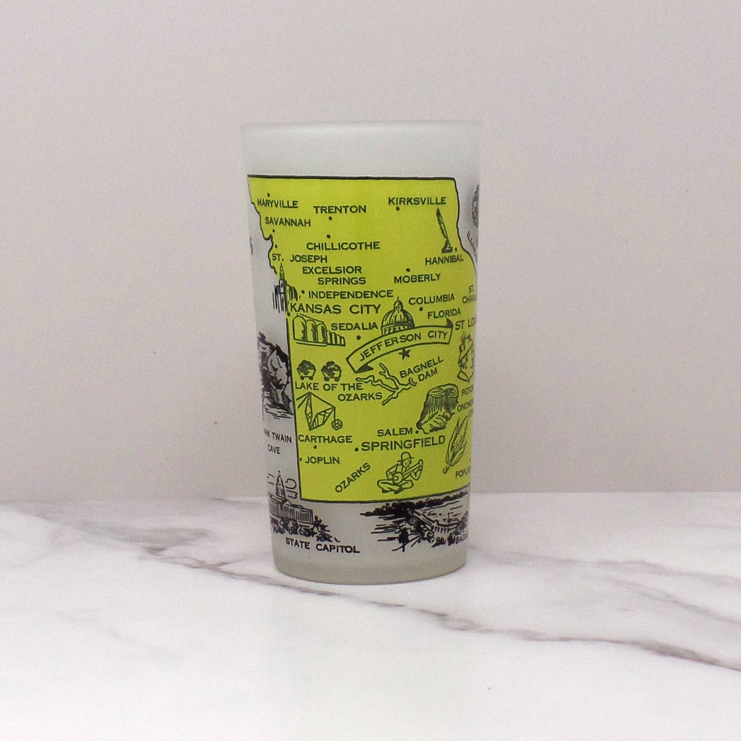 Vintage Hazel Atlas Frosted Missouri Glass, 10 oz (1950s-1960s)