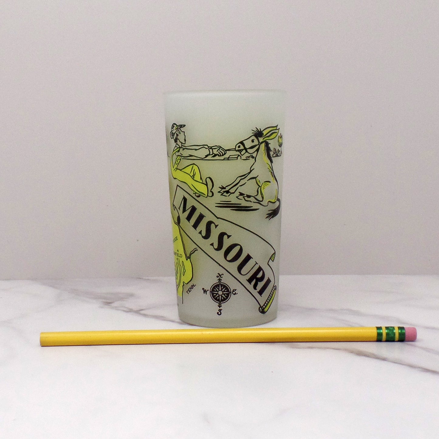 Vintage Hazel Atlas Frosted Missouri Glass, 10 oz (1950s-1960s)