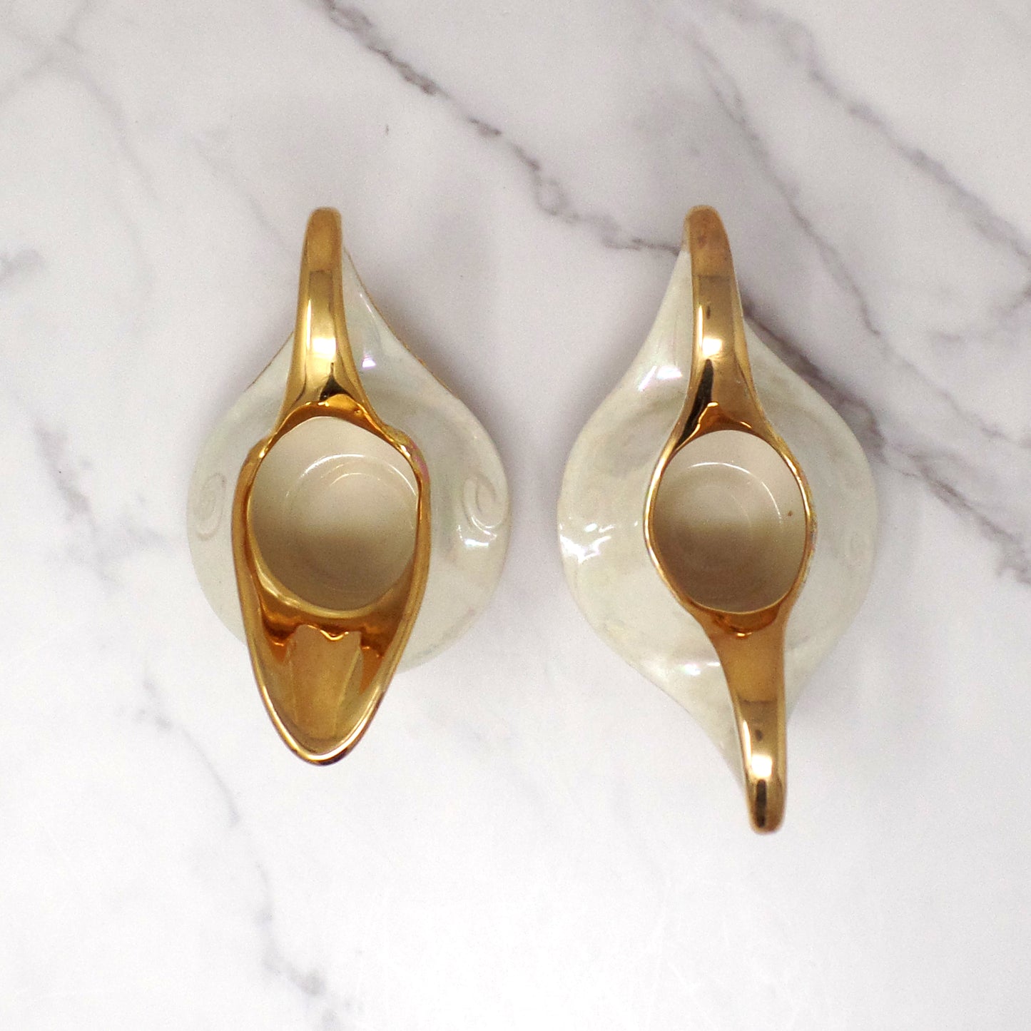 Vintage Pearl China Co. Iridescent Cream & 22KT Gold Cream & Sugar Set (1950s-1960s)