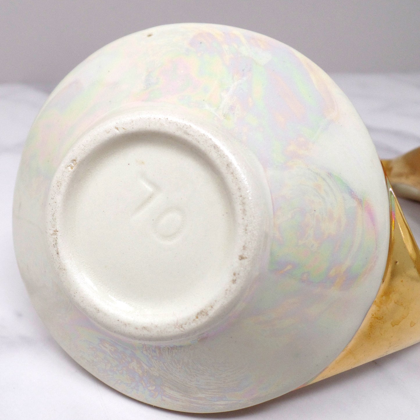 Vintage Pearl China Co. Iridescent Cream & 22KT Gold Cream & Sugar Set (1950s-1960s)