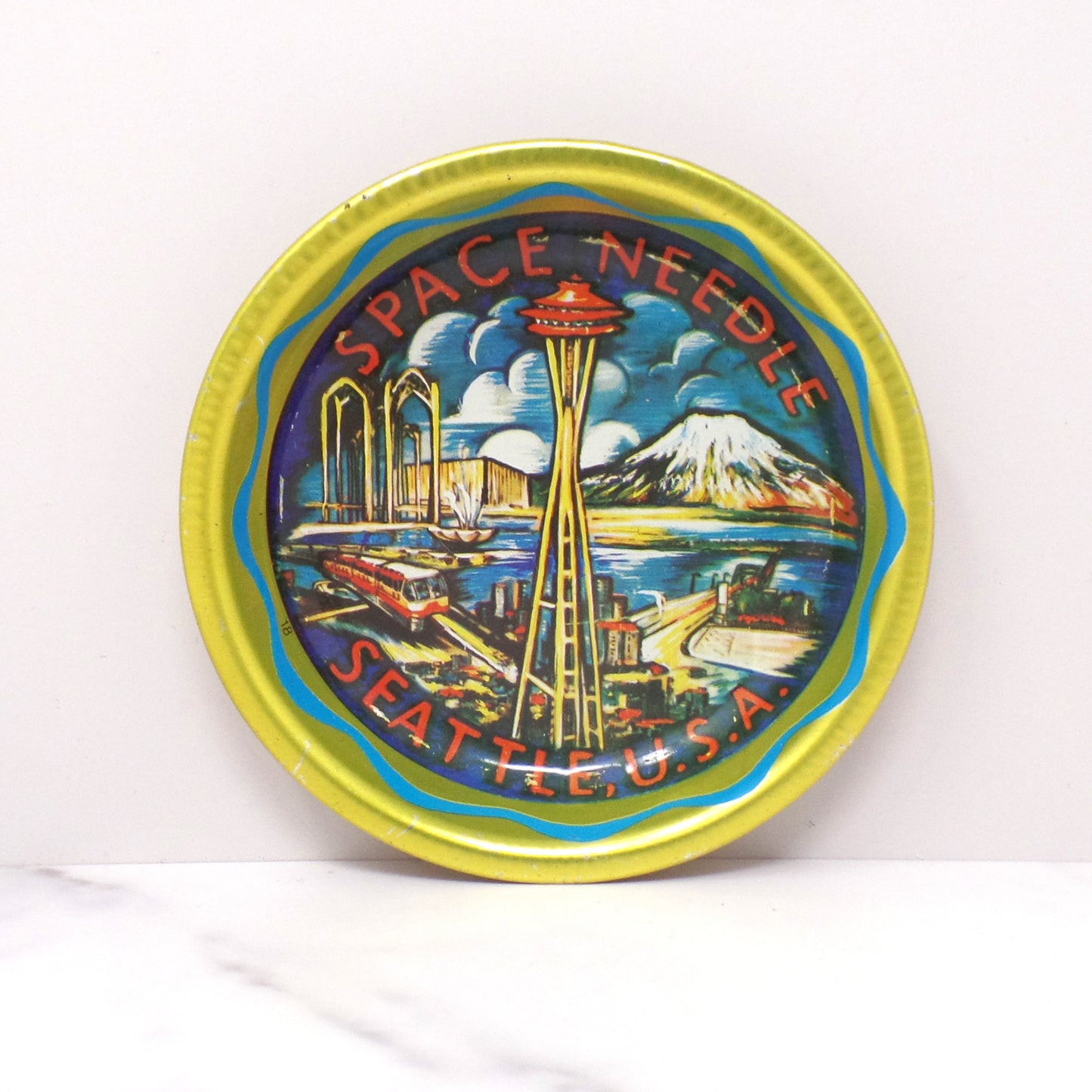 Vintage Space Needle Souvenir Coaster (1980s)