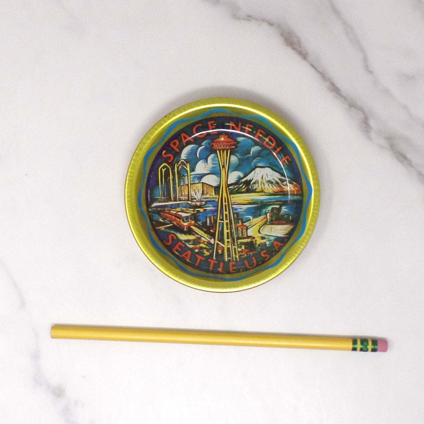 Vintage Space Needle Souvenir Coaster (1980s)