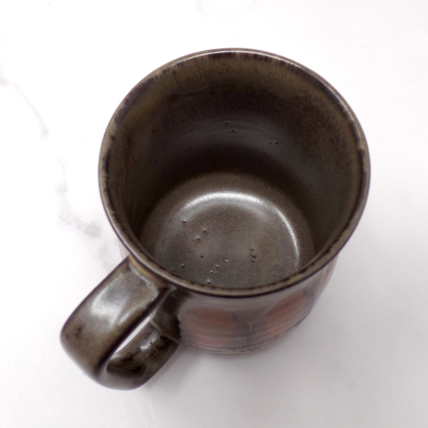 Vintage Ceramic Mug, Orange and Brown (1970s)