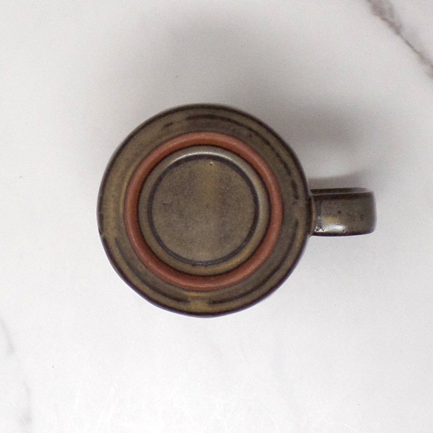 Vintage Ceramic Mug, Orange and Brown (1970s)