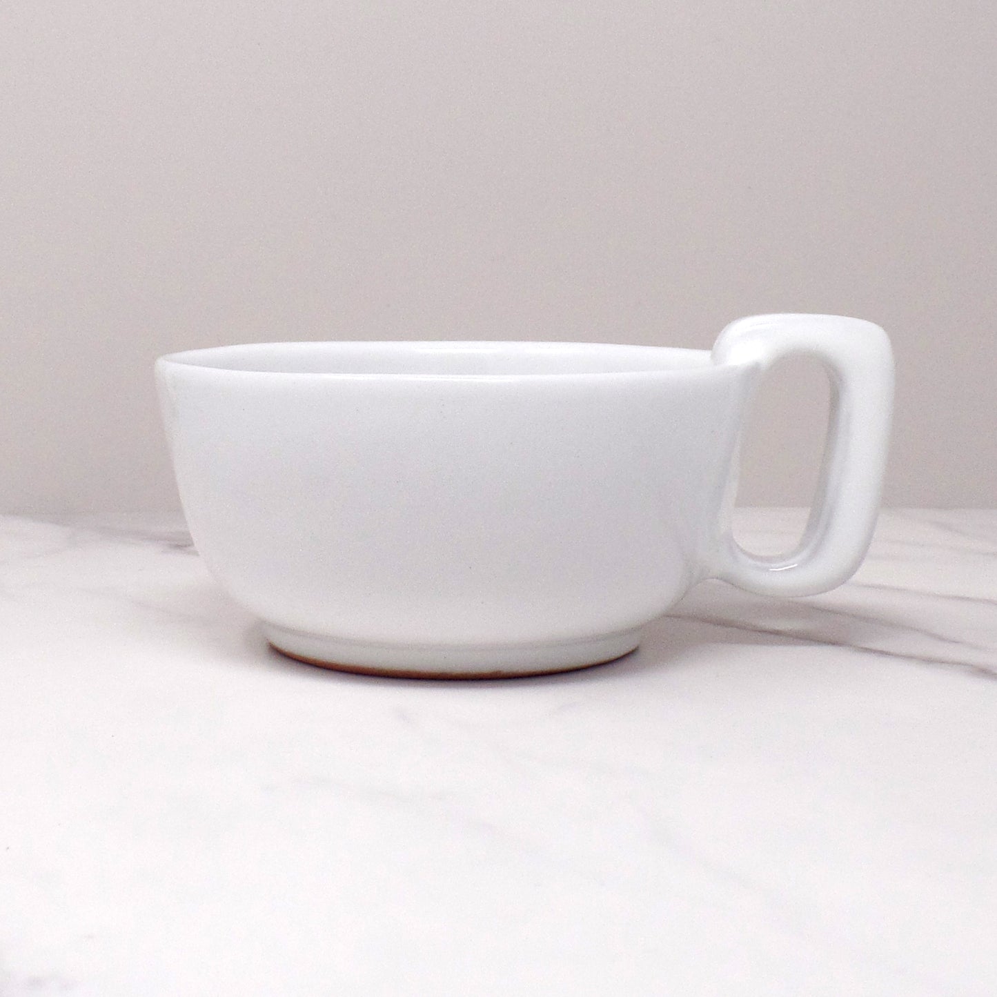 Vintage Frankoma Plainsman Ceramic Soup Mug (4SC): White Sand (1970s)