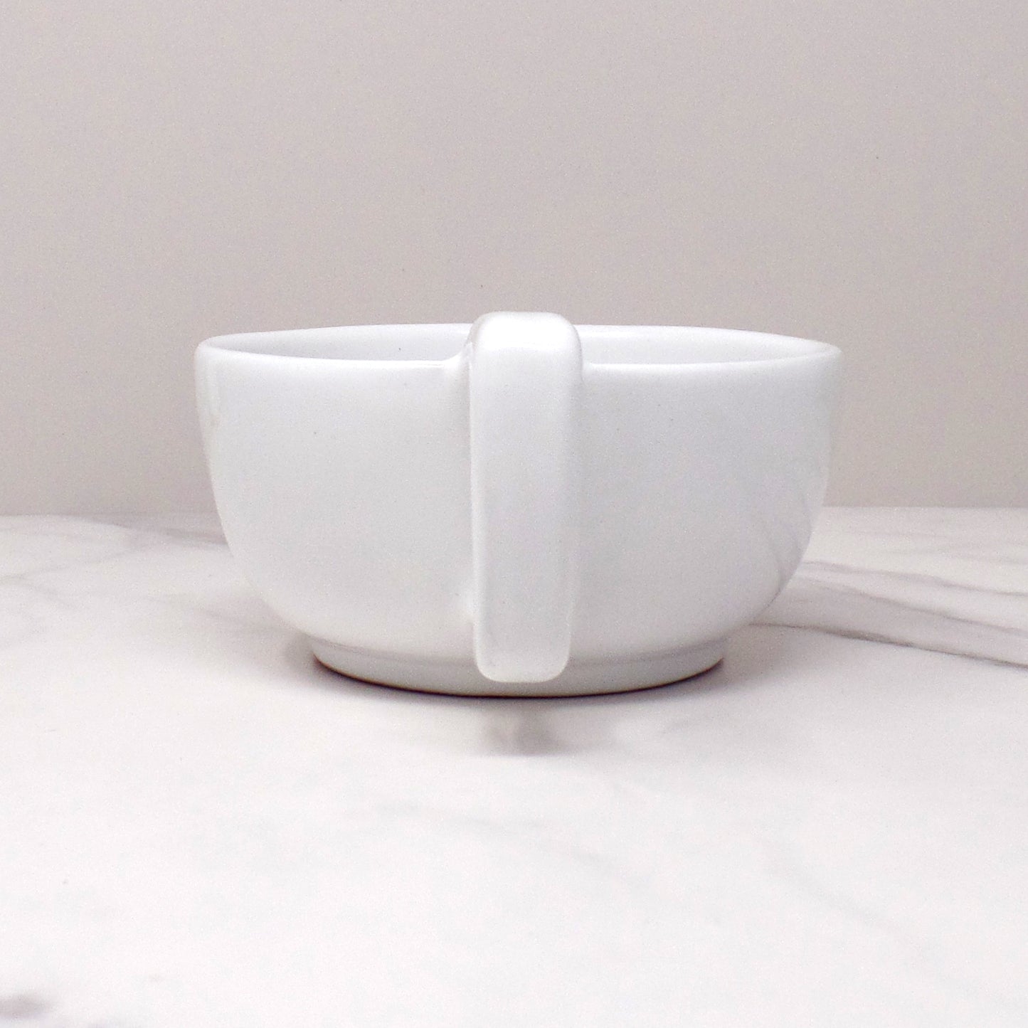 Vintage Frankoma Plainsman Ceramic Soup Mug (4SC): White Sand (1970s)