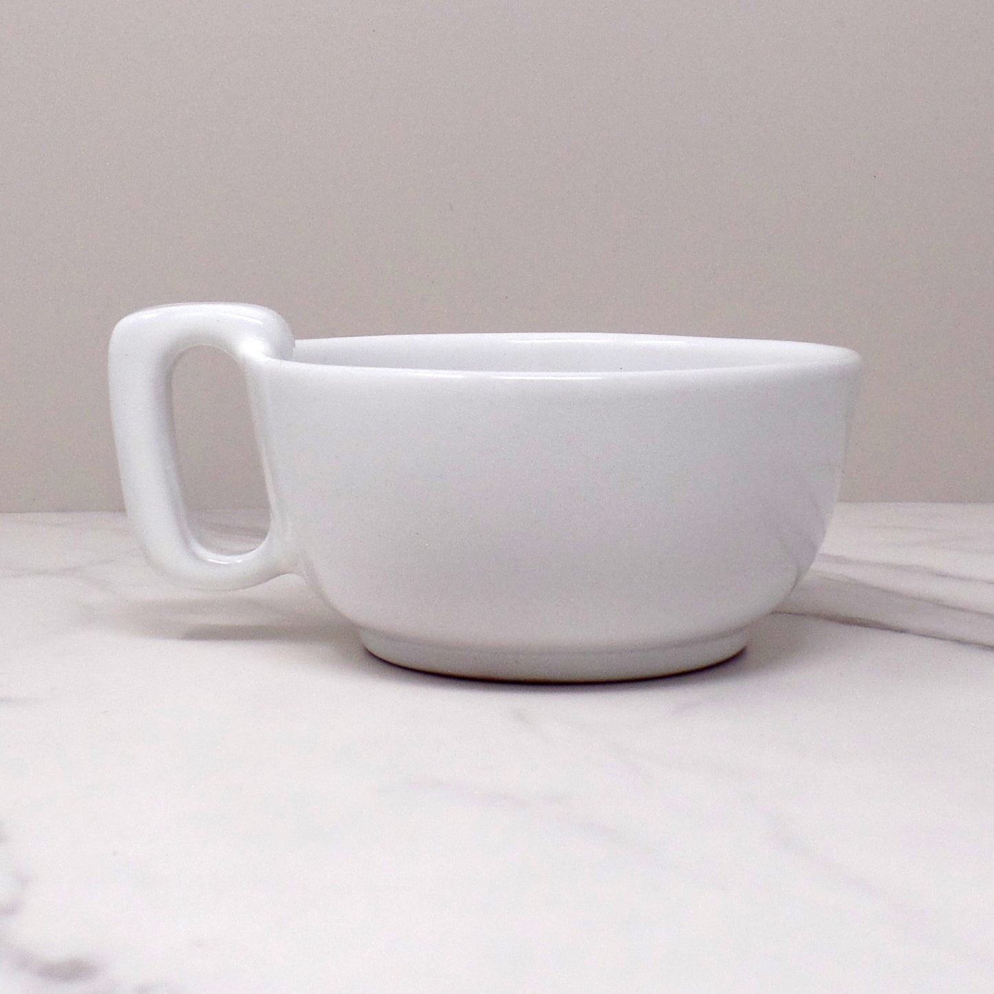 Vintage Frankoma Plainsman Ceramic Soup Mug (4SC): White Sand (1970s)