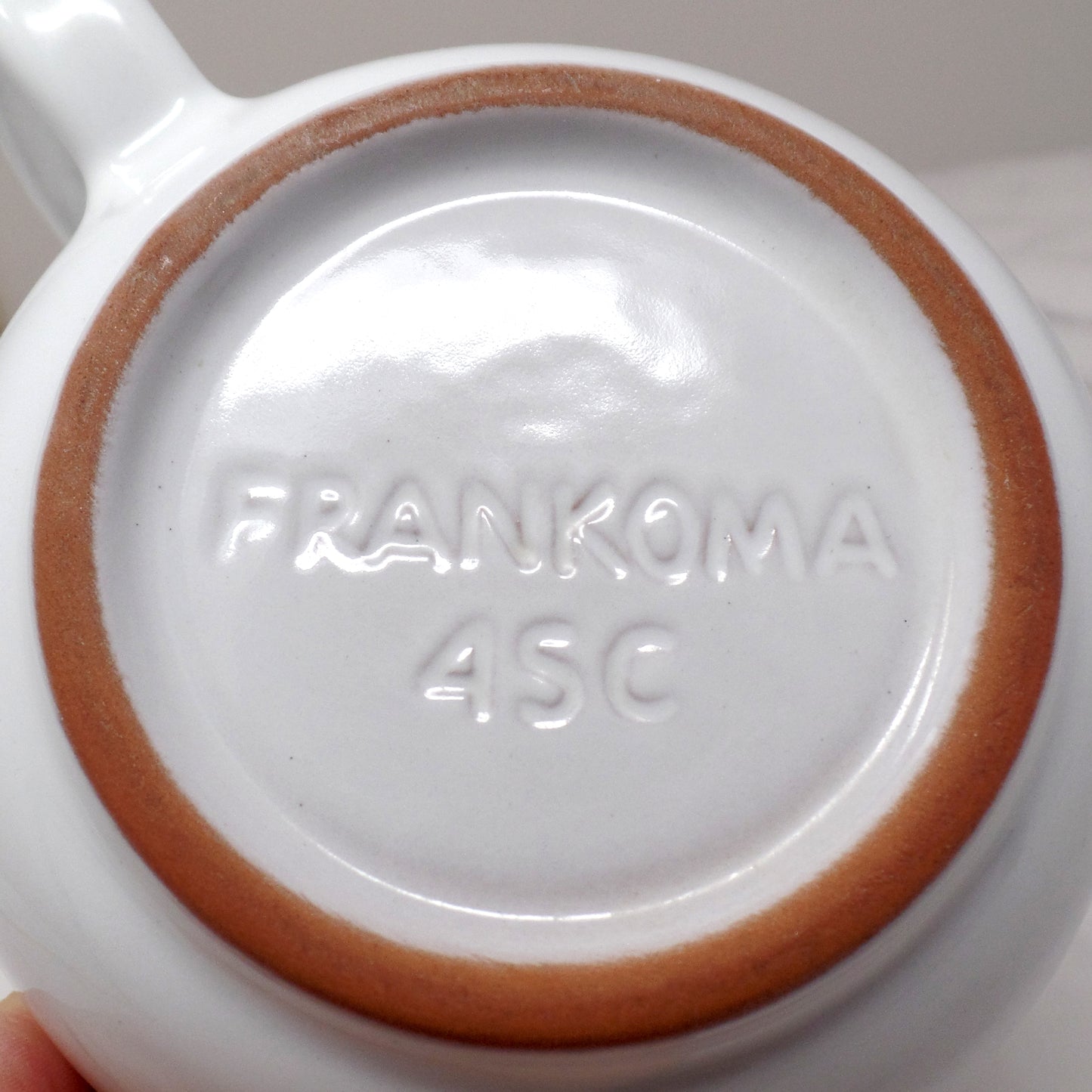 Vintage Frankoma Plainsman Ceramic Soup Mug (4SC): White Sand (1970s)