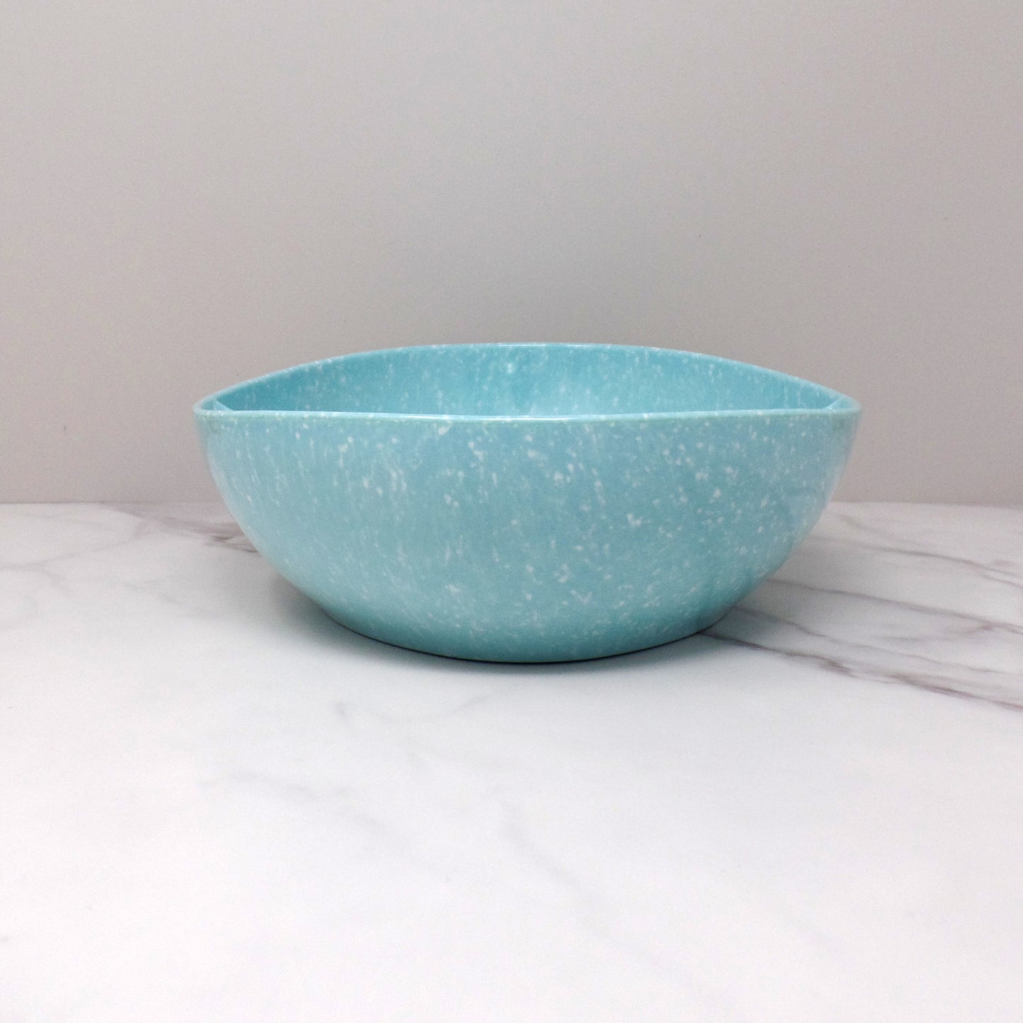Vintage Joan Luntz Gaiety Melmac / Melamine Oval Divided Serving Bowl, Speckled Turquoise (1950s)