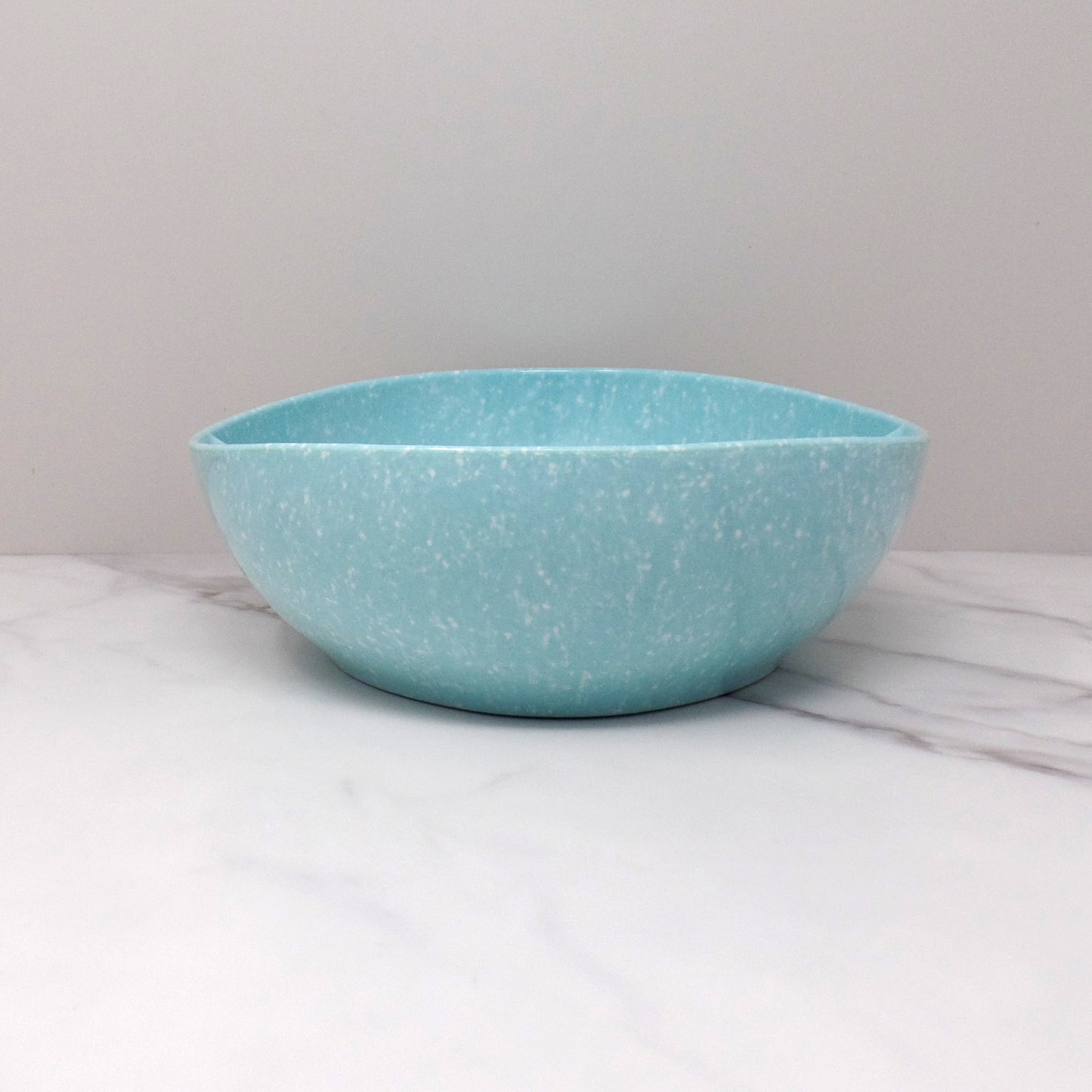 Vintage Joan Luntz Gaiety Melmac / Melamine Oval Divided Serving Bowl, Speckled Turquoise (1950s)